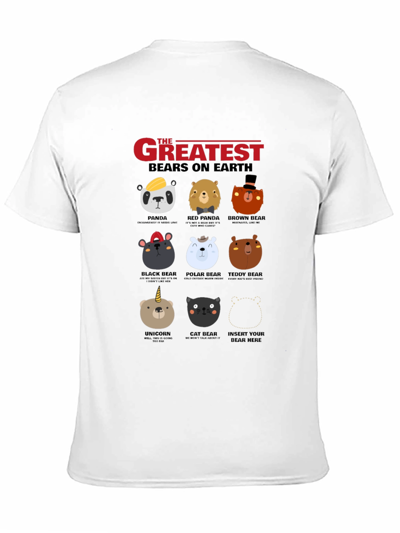 Black Greatest Bears on Earth Graphic T-Shirt view 11