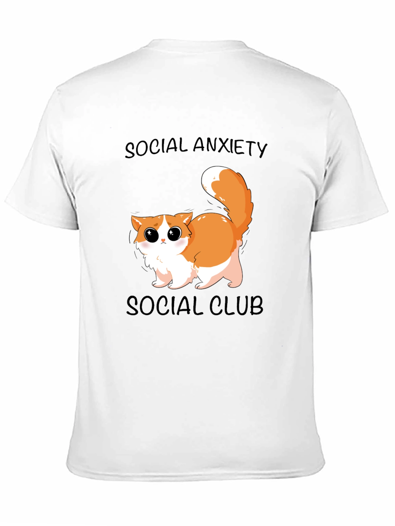 Black Social Anxiety Cat T-Shirt: Cute & Comfy view 11