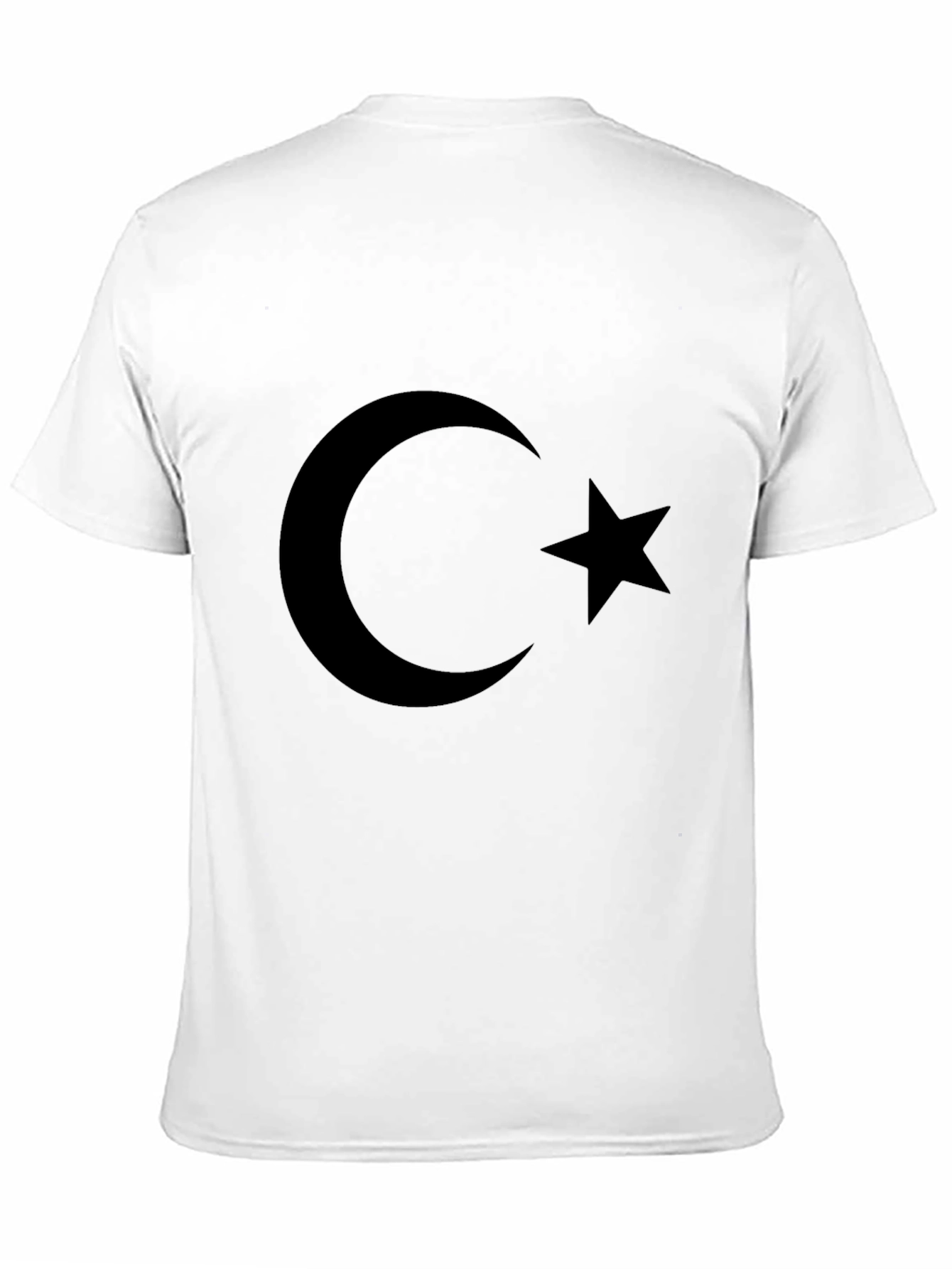 Black Crescent Moon Star Graphic Tee - Black Cotton T-Shirt view 11
