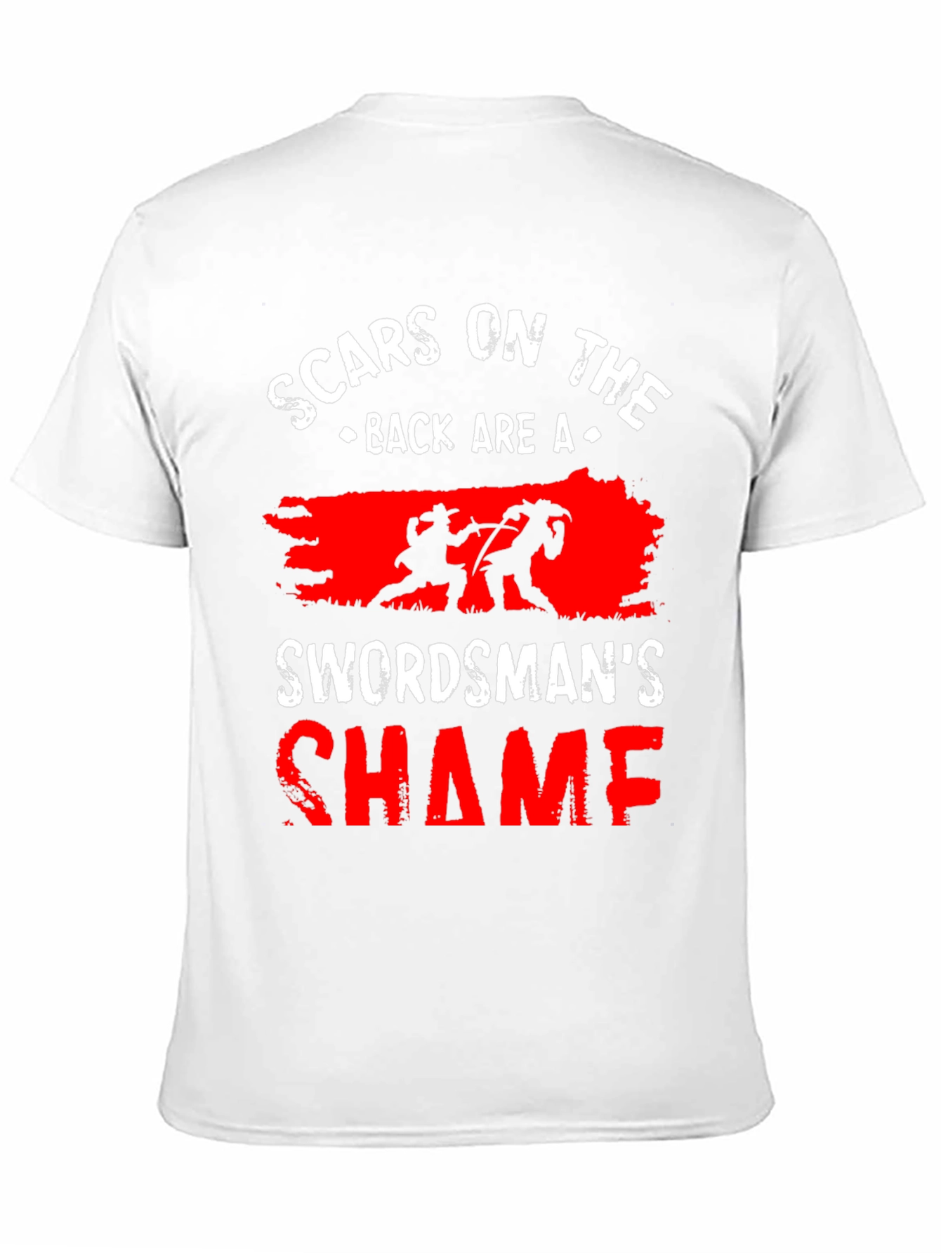 Black Scars on the Back Swordsman's Shame T-Shirt view 11