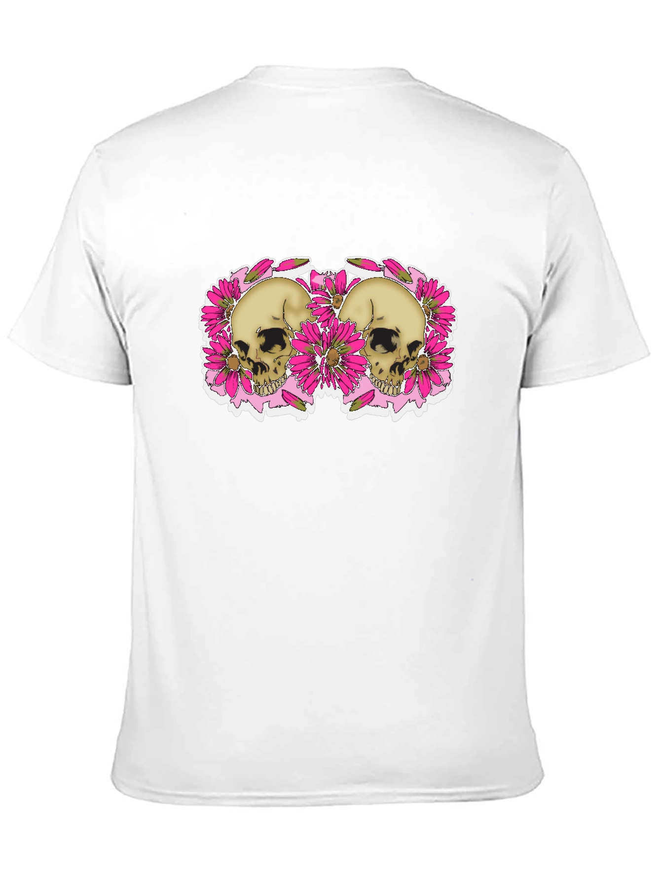 Black Skull & Floral Graphic Tee - Black view 11