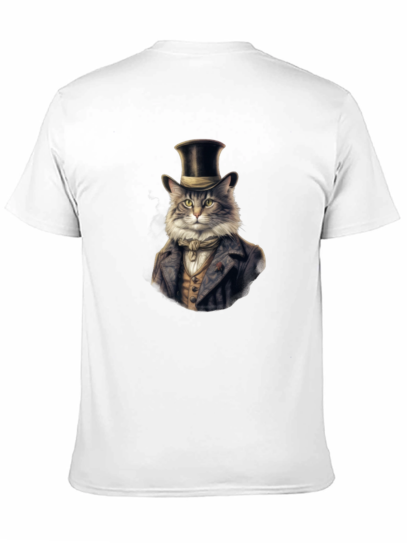 Black Dapper Cat Top Hat T-Shirt view 11
