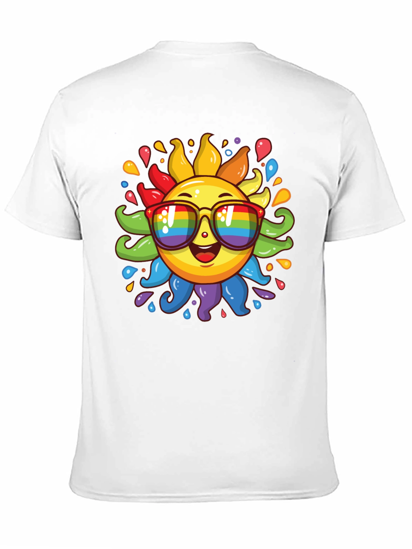 Black Rainbow Sun Graphic Tee - Pride Style Shirt view 11