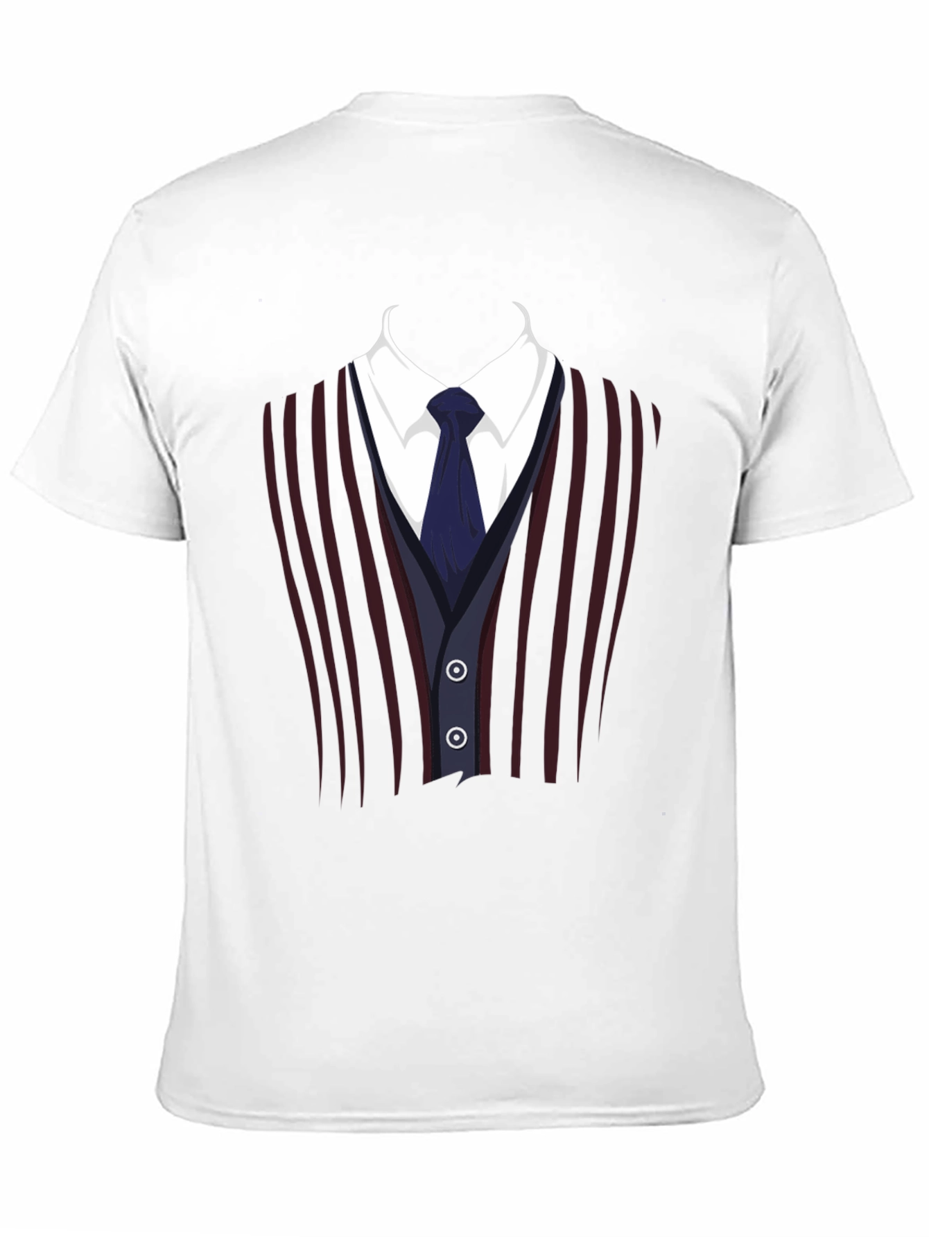 Black Suit Vest Graphic Tee - Funny Costume T-Shirt view 11