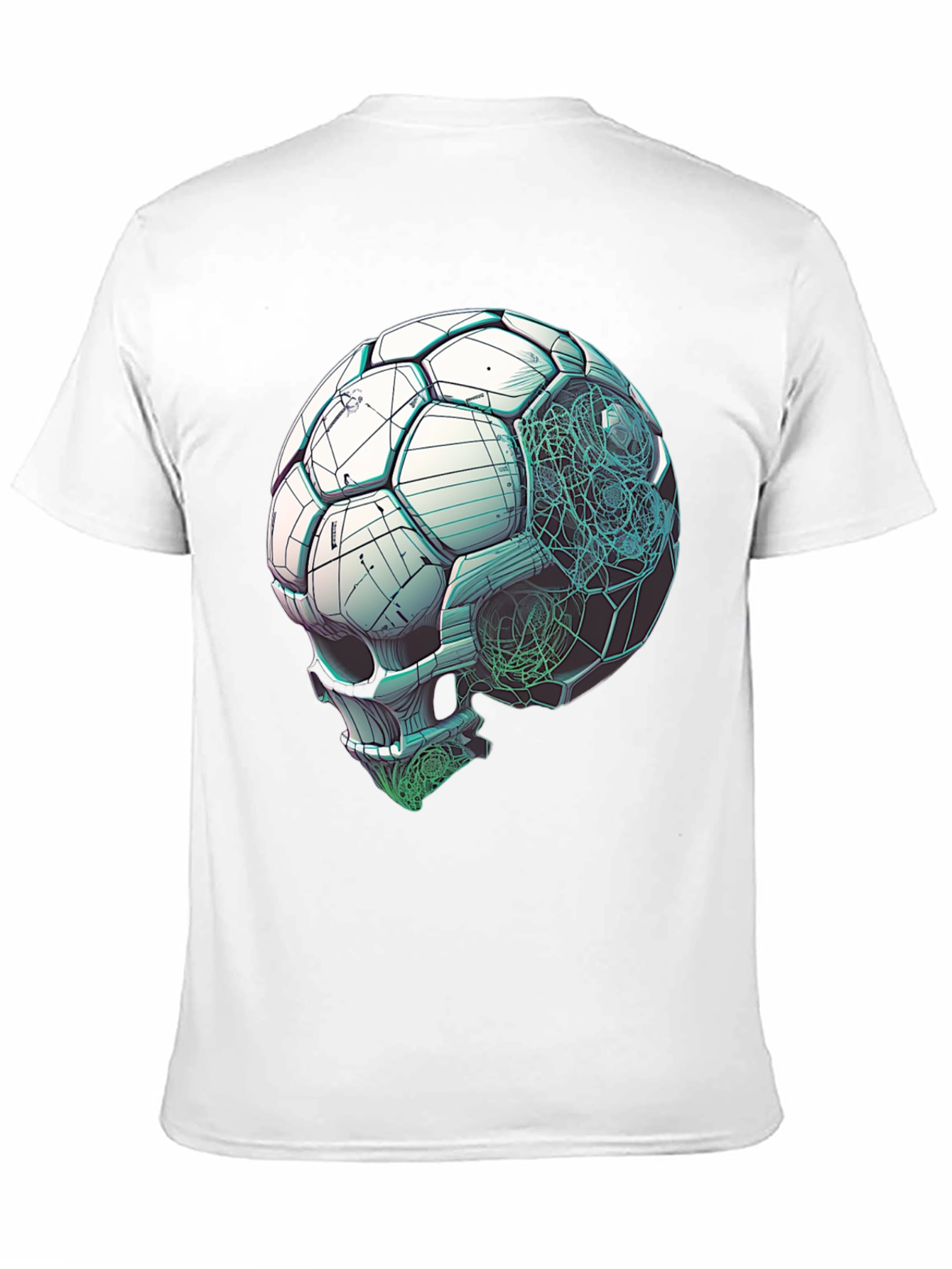 Black Soccer Ball Skull Graphic Tee - Unique Design view 11