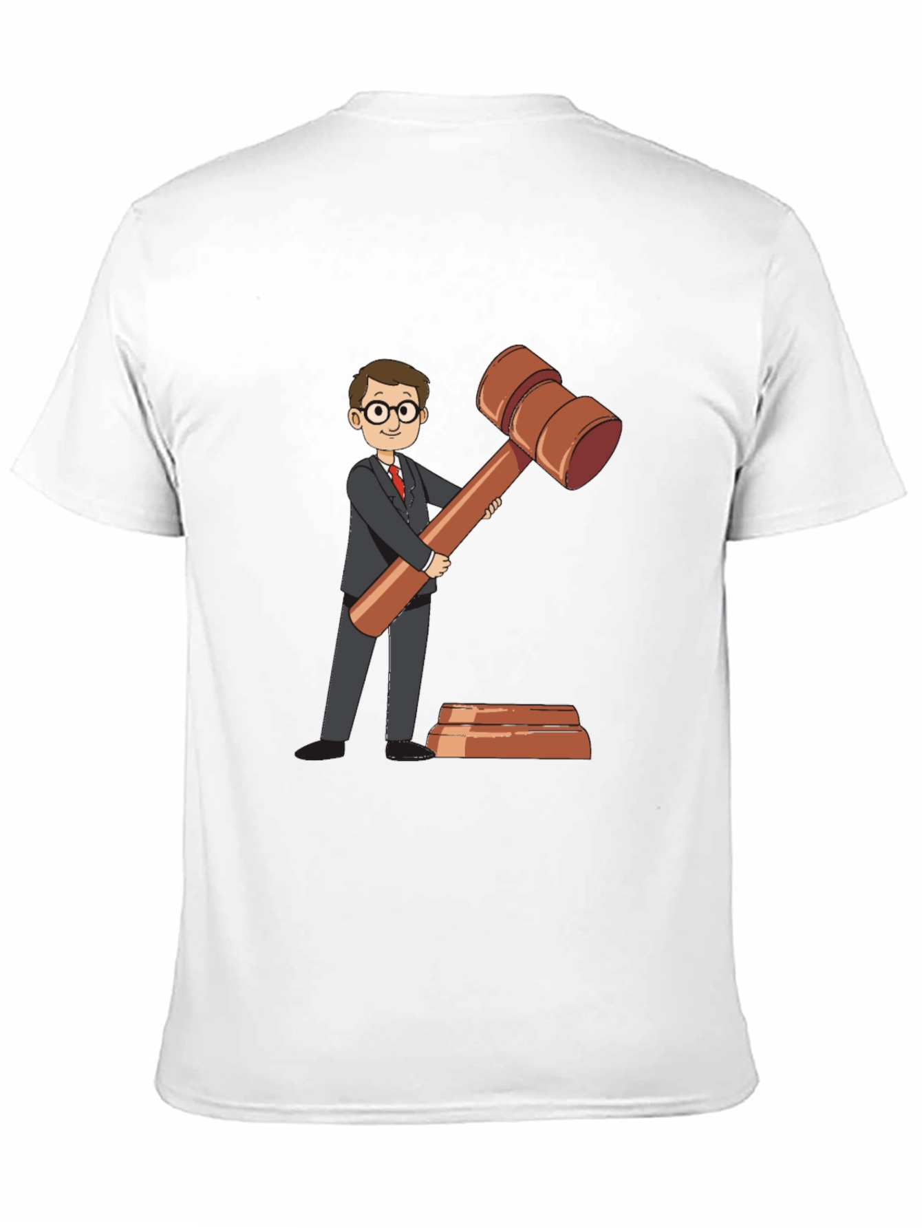 Black Cartoon Judge Gavel Black T-Shirt view 11