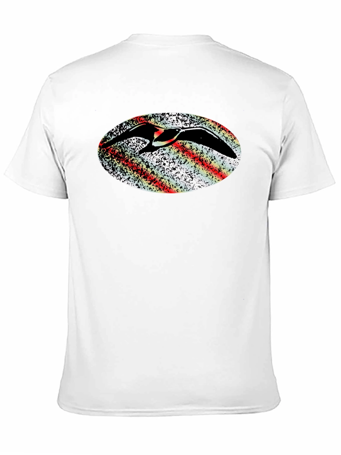 Black Abstract Bird Graphic Black T-Shirt view 11