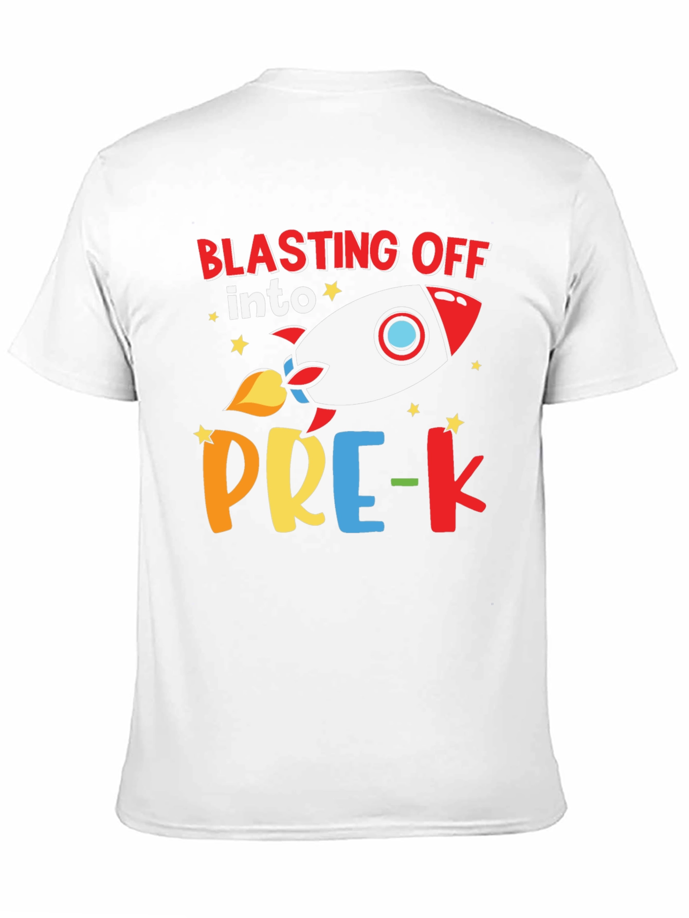 Black Blasting Off into Pre-K Rocket T-Shirt view 11