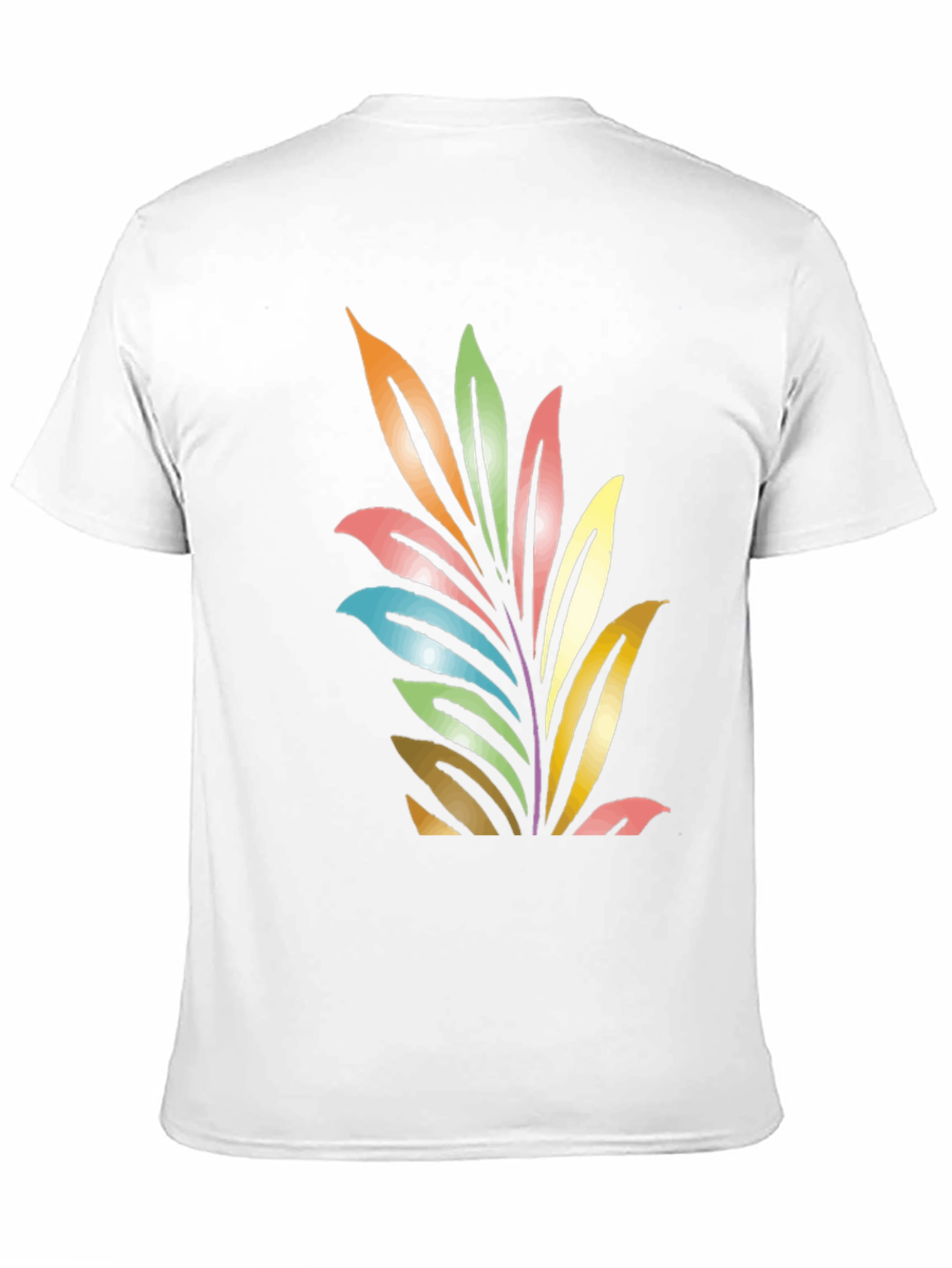 Black Colorful Leaf Graphic Black T-Shirt view 11