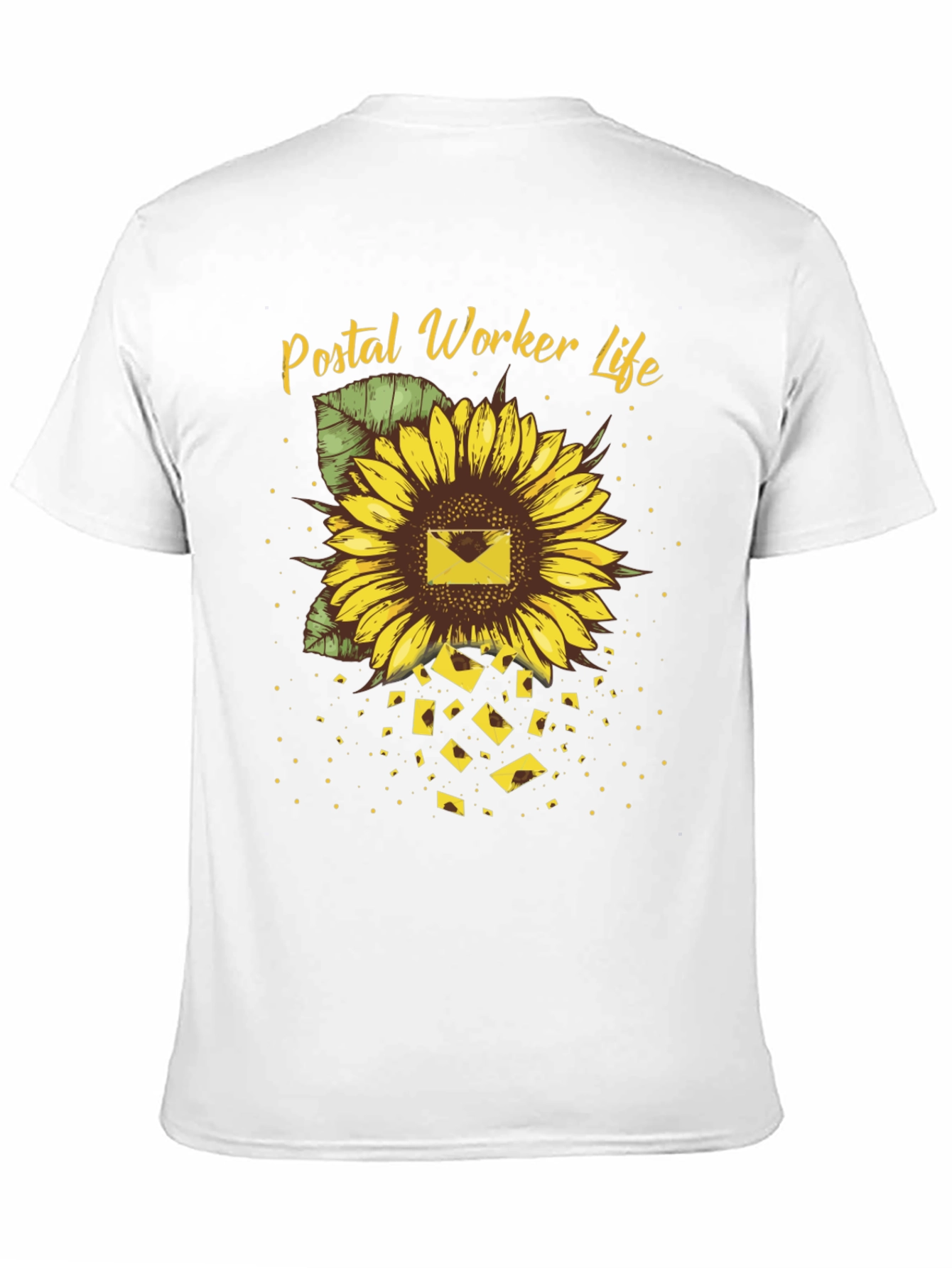 Black Postal Worker Sunflower T-Shirt - Black view 11