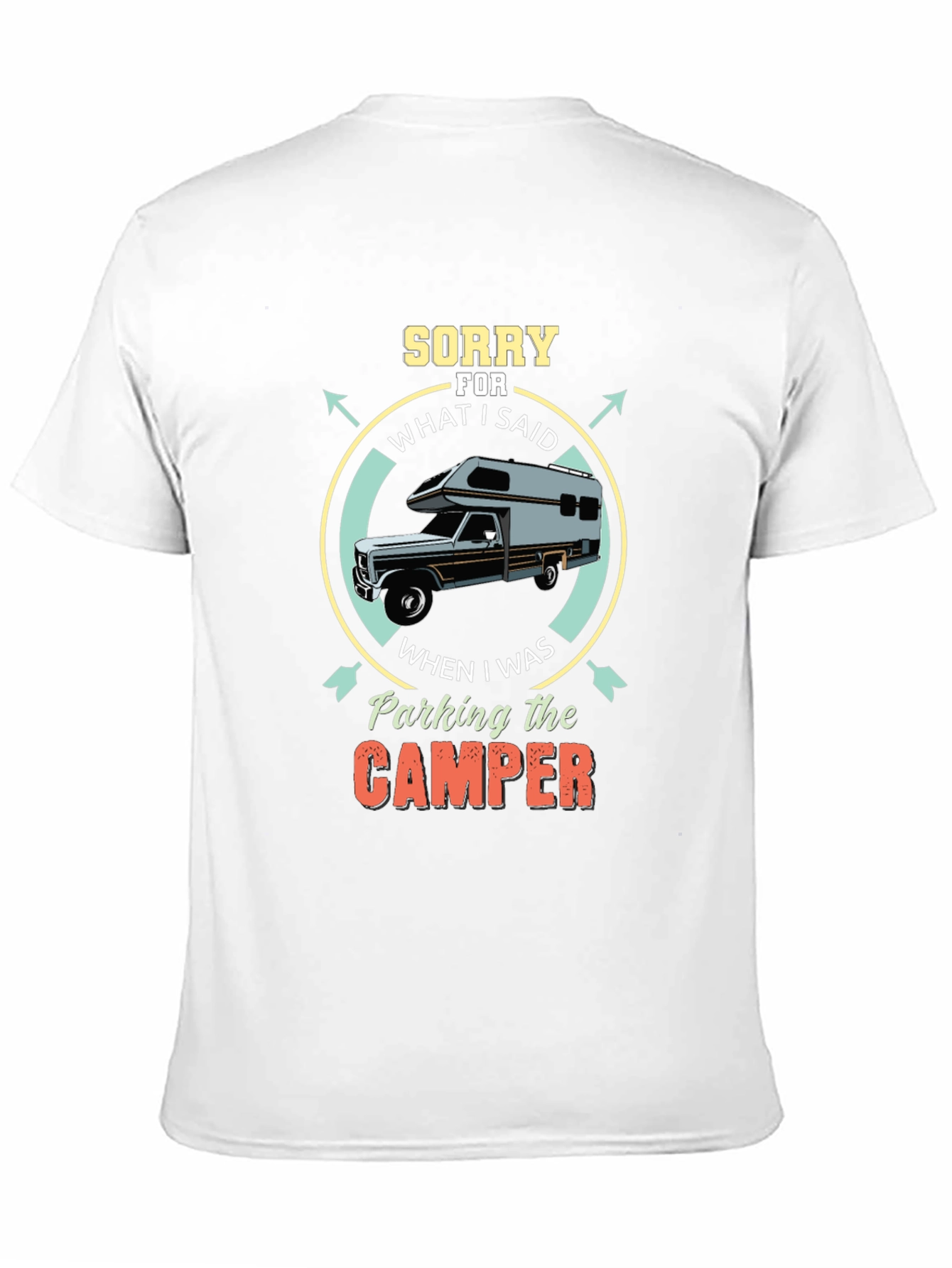Black Sorry for What I Said Camper Graphic T-Shirt view 11