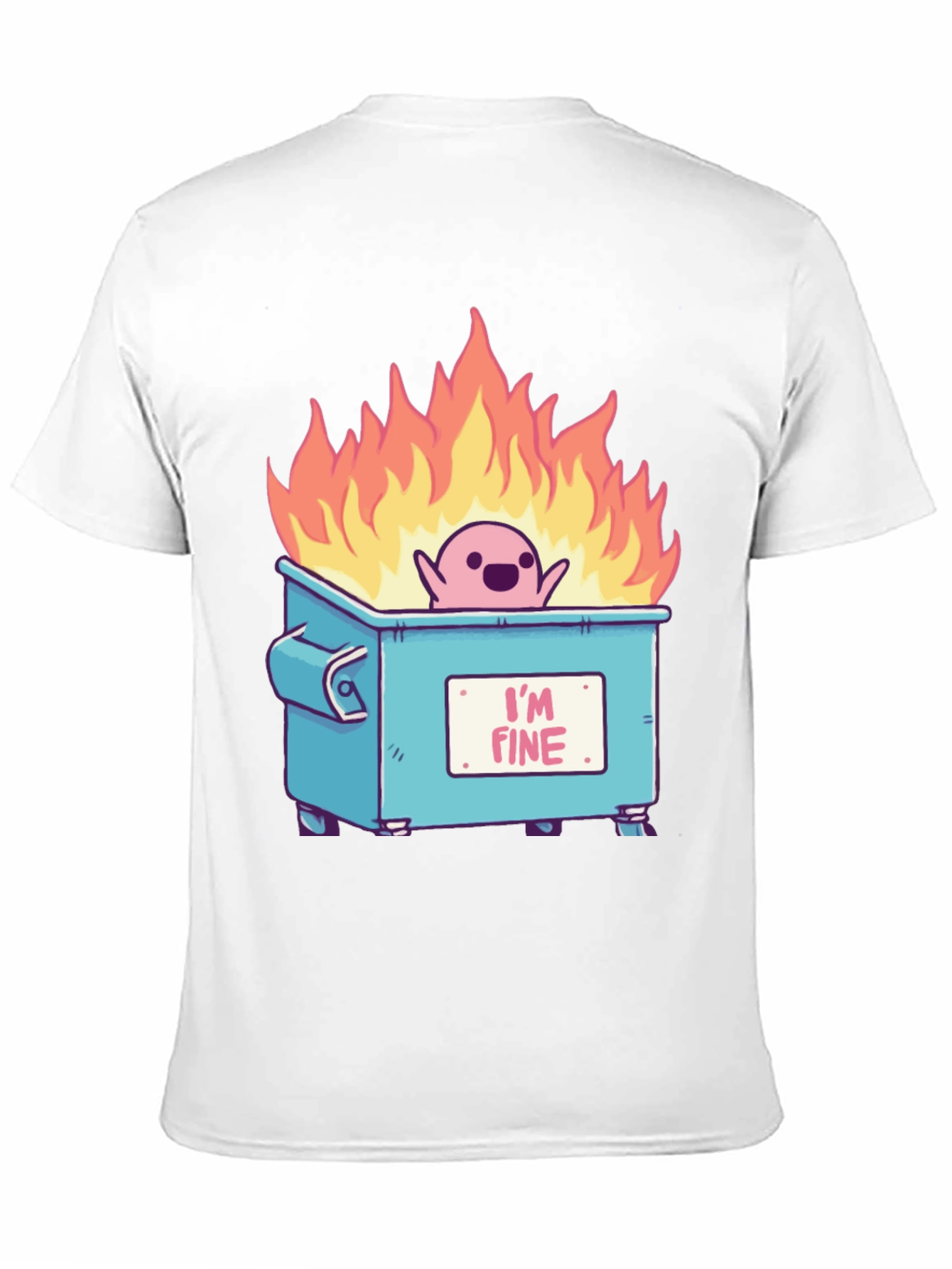 Black I'm Fine Dumpster Fire T-Shirt view 11