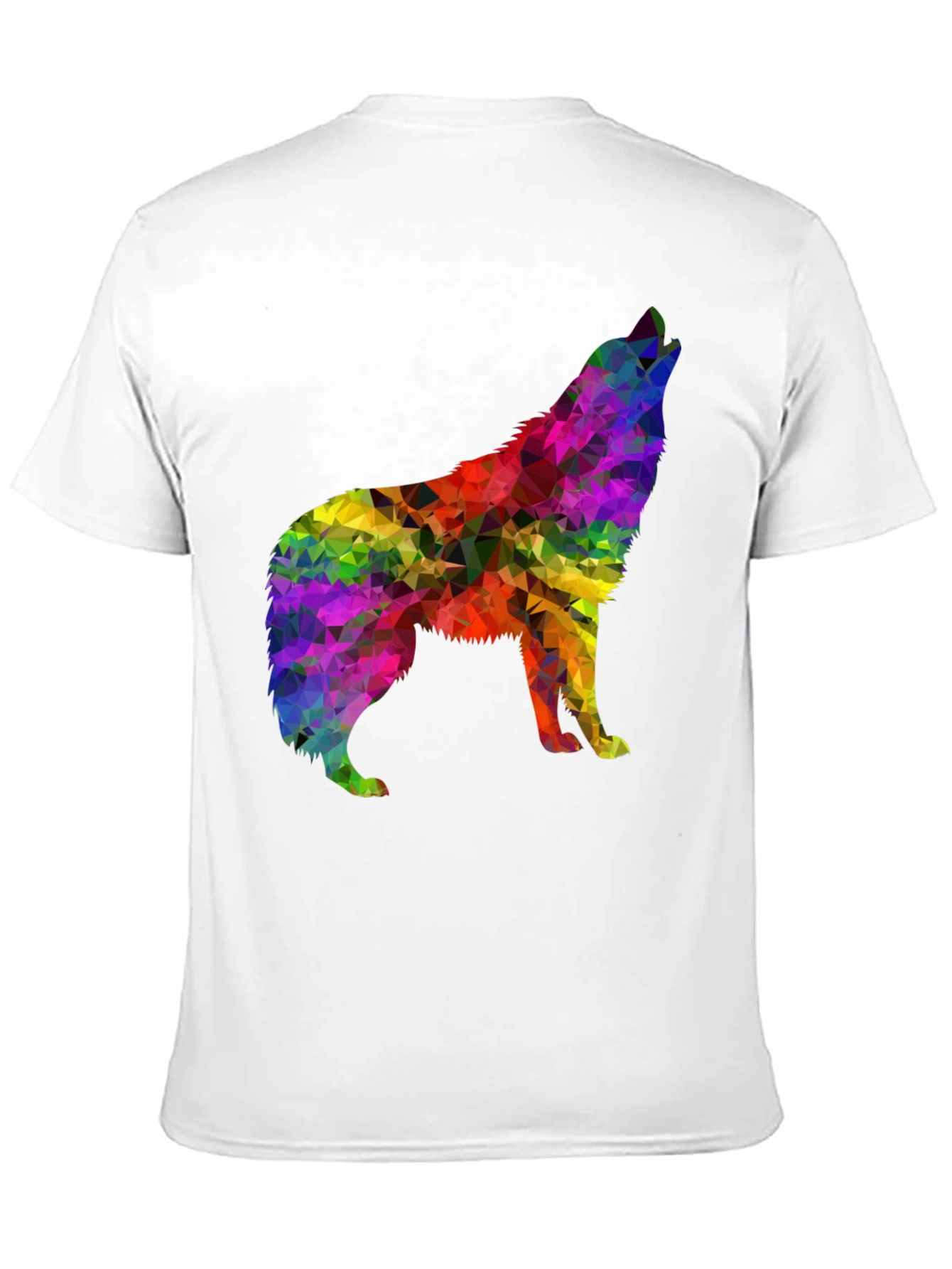 Black Geometric Wolf Graphic Tee - Men's Black T-Shirt view 11