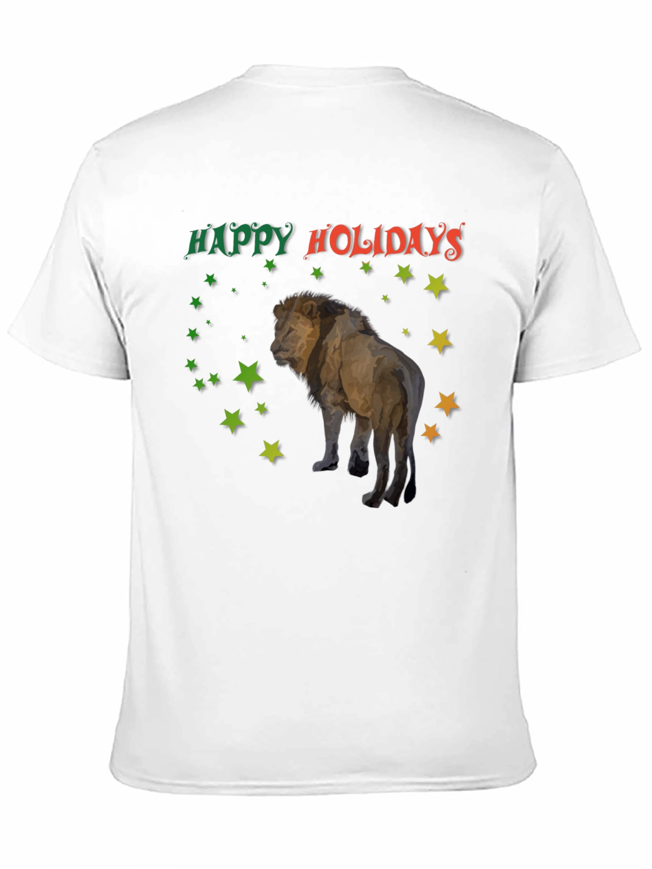 Black Happy Holidays Lion T-Shirt view 11