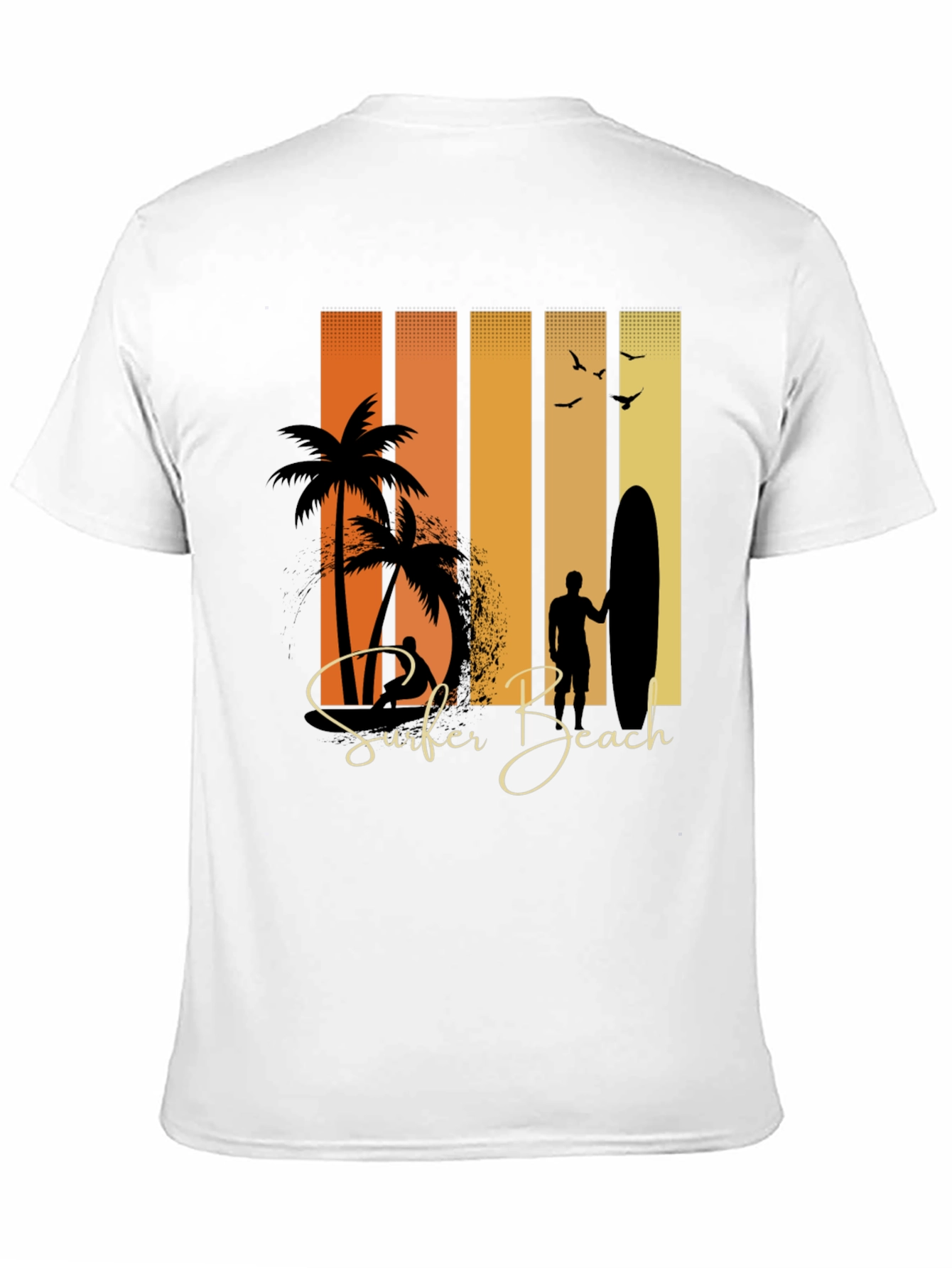 Black Surfer Beach Graphic Tee - Stylish Summer Wear view 11