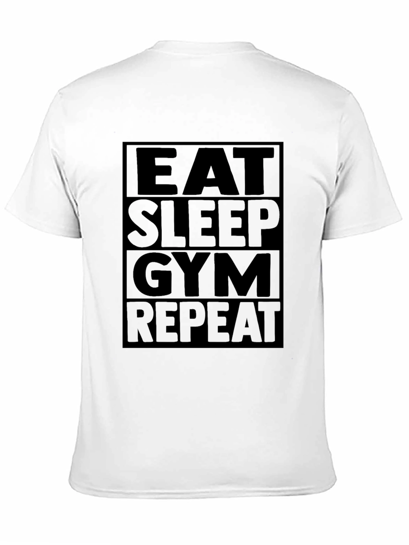 Black Eat Sleep Gym Repeat T-Shirt - Black Fitness Tee view 11
