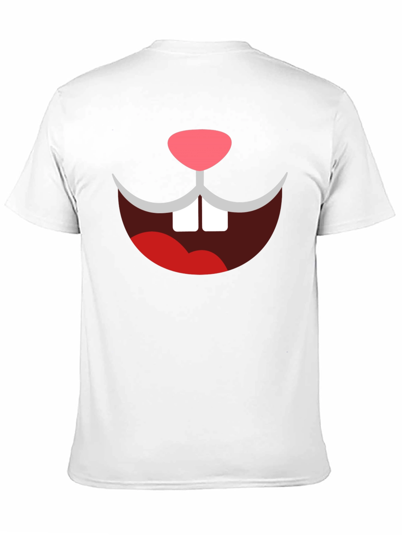 Black Funny Bunny Face Graphic Tee - Novelty Cartoon Rabbit T-Shirt view 11