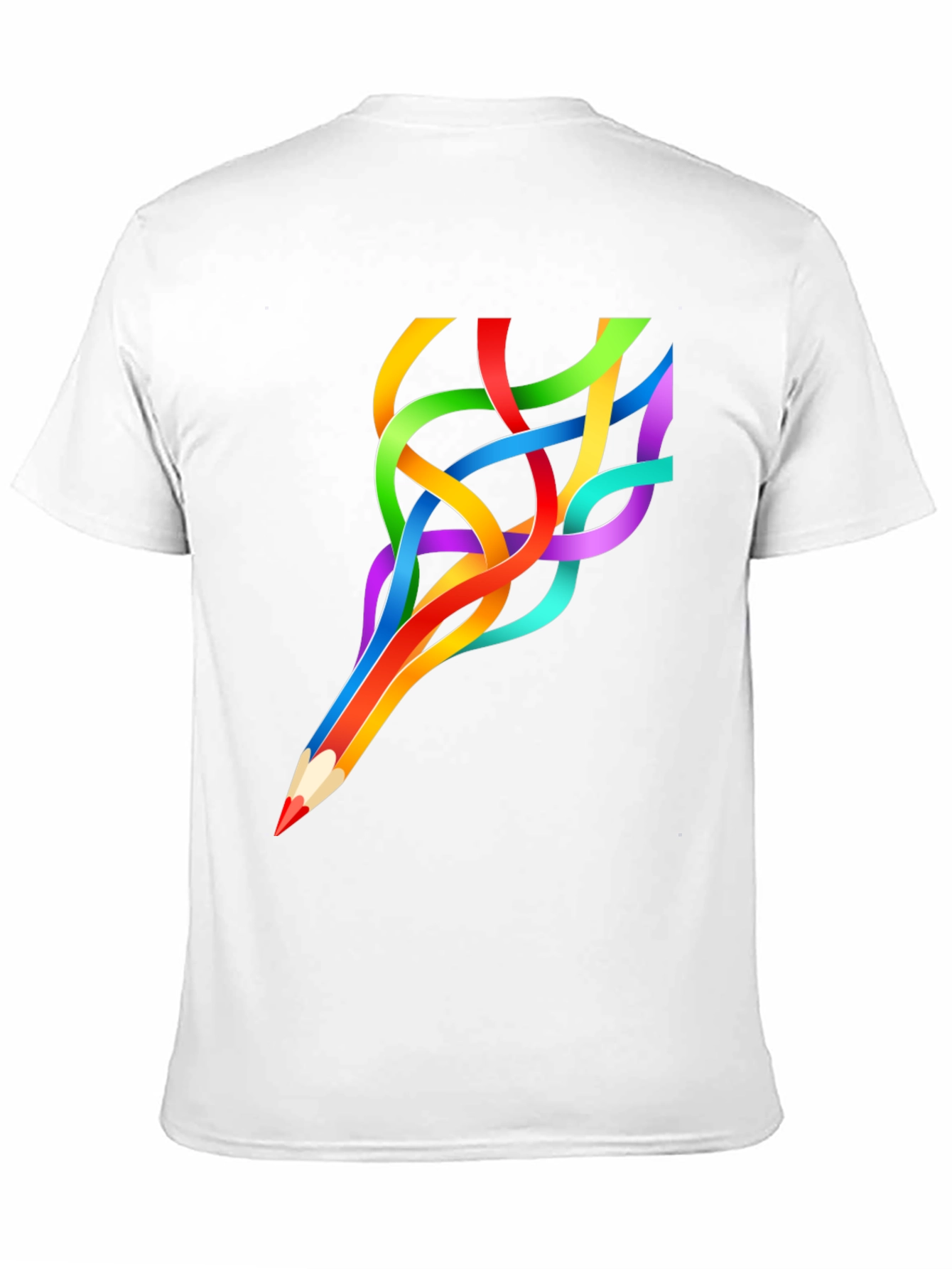 Black Colorful Pencil Stream T-Shirt view 11