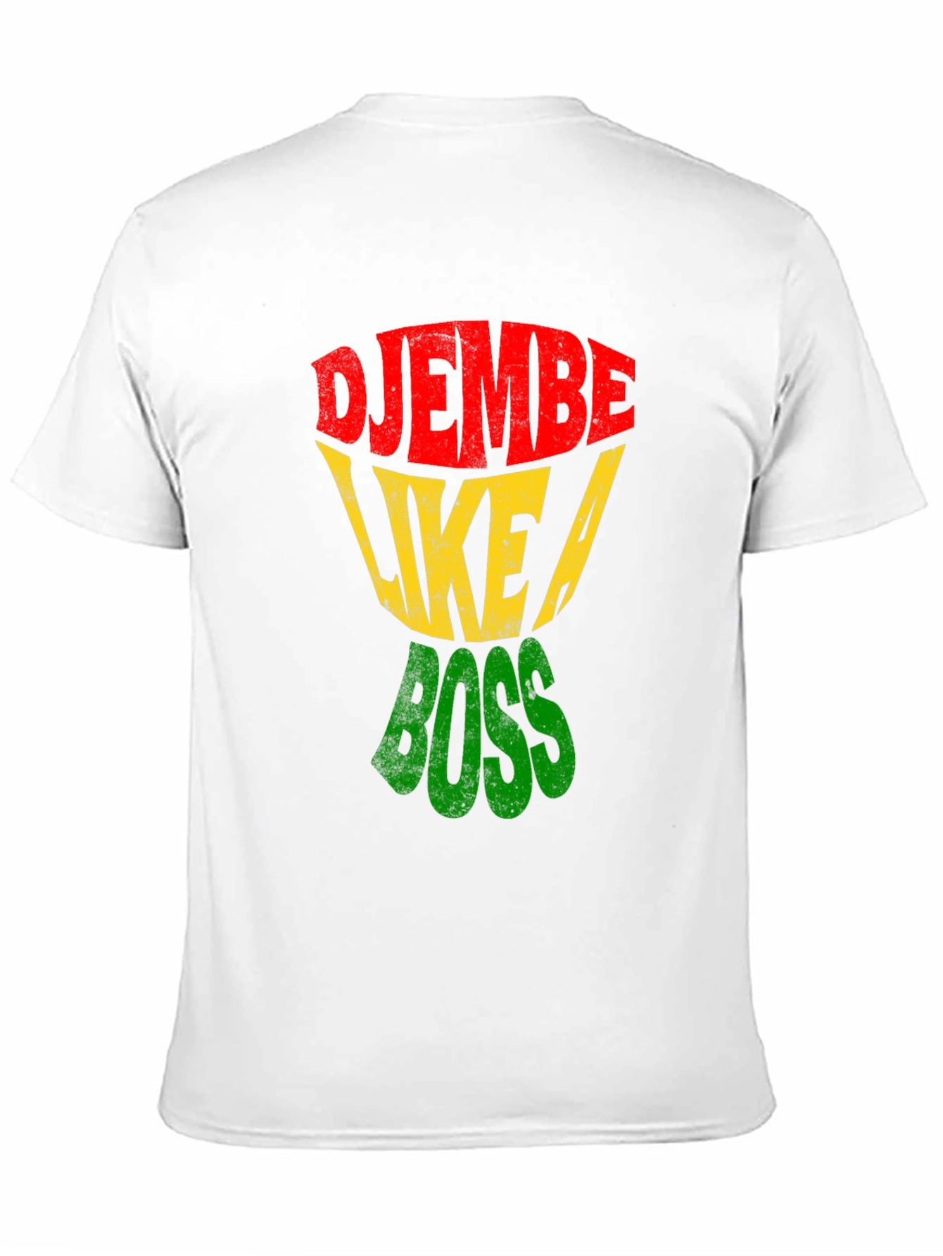 Black Djembe Like a Boss T-Shirt - Rasta Colors view 11