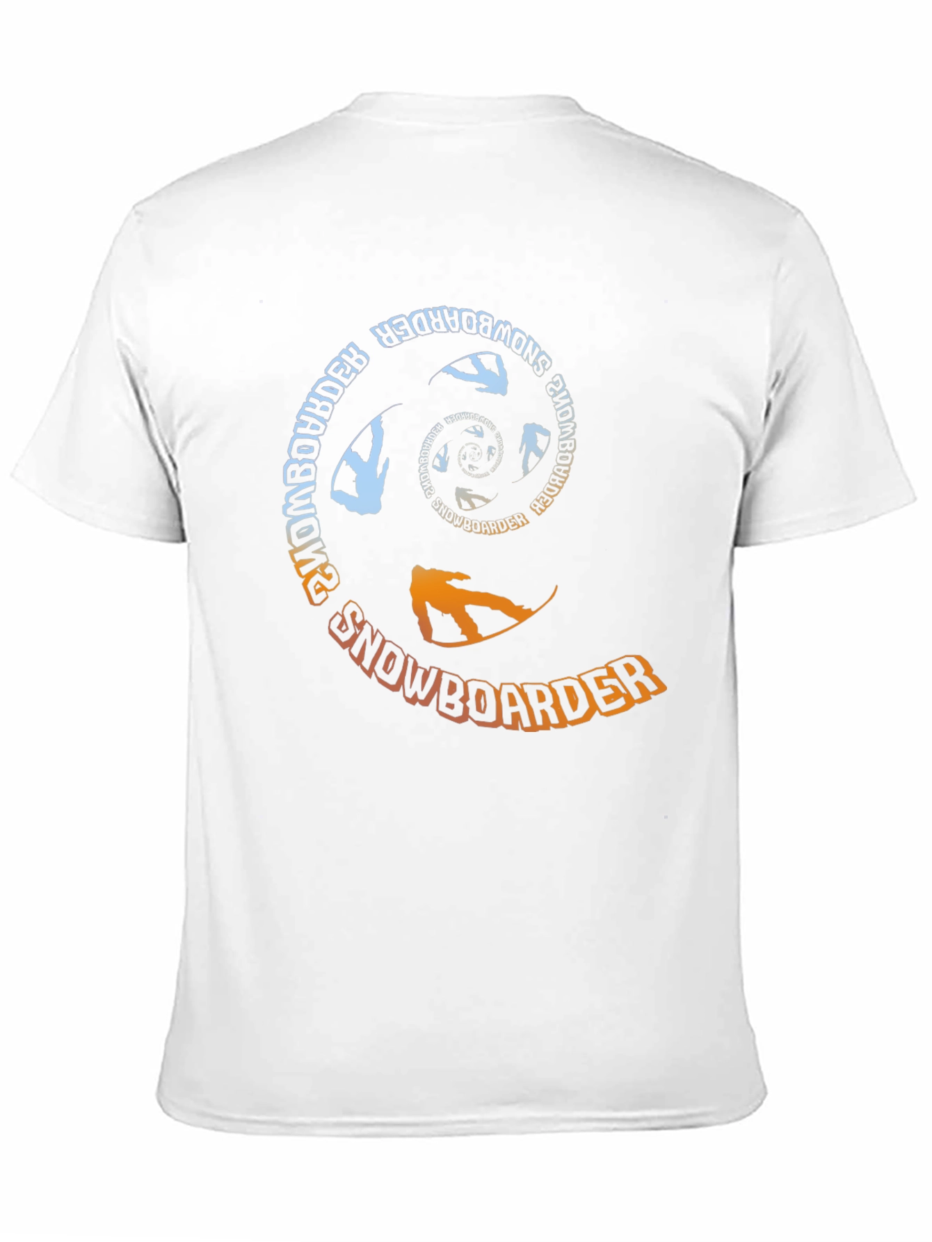 Black Snowboarder Spiral Graphic Tee - Cool Winter Sport Shirt view 11