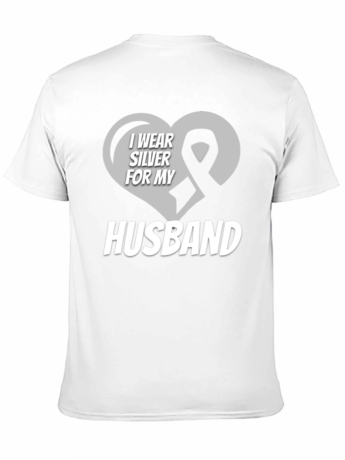 Black I Wear Silver for My Husband T-Shirt view 11