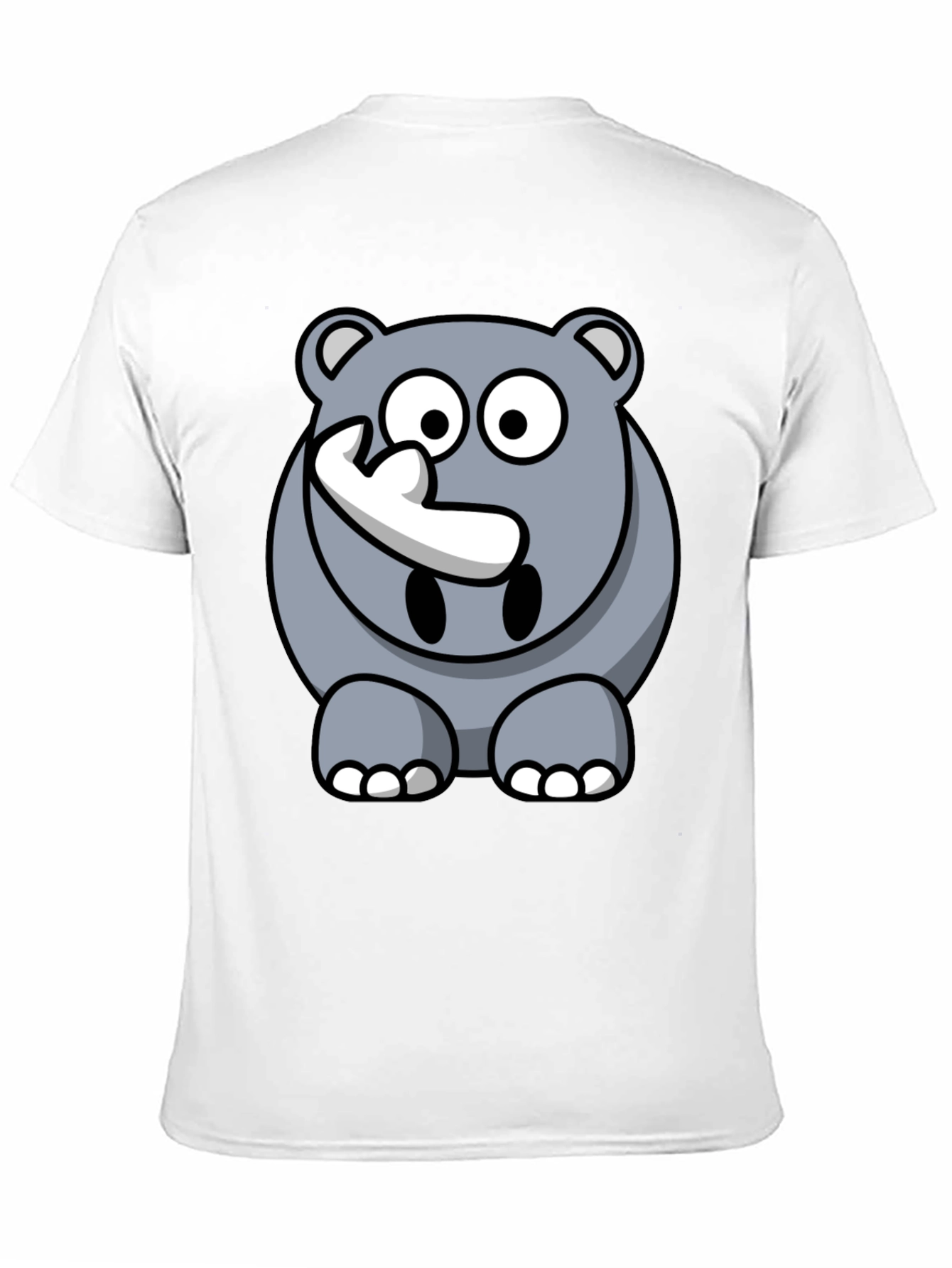 Black Cartoon Rhino Graphic Tee - Men's Black T-Shirt view 11