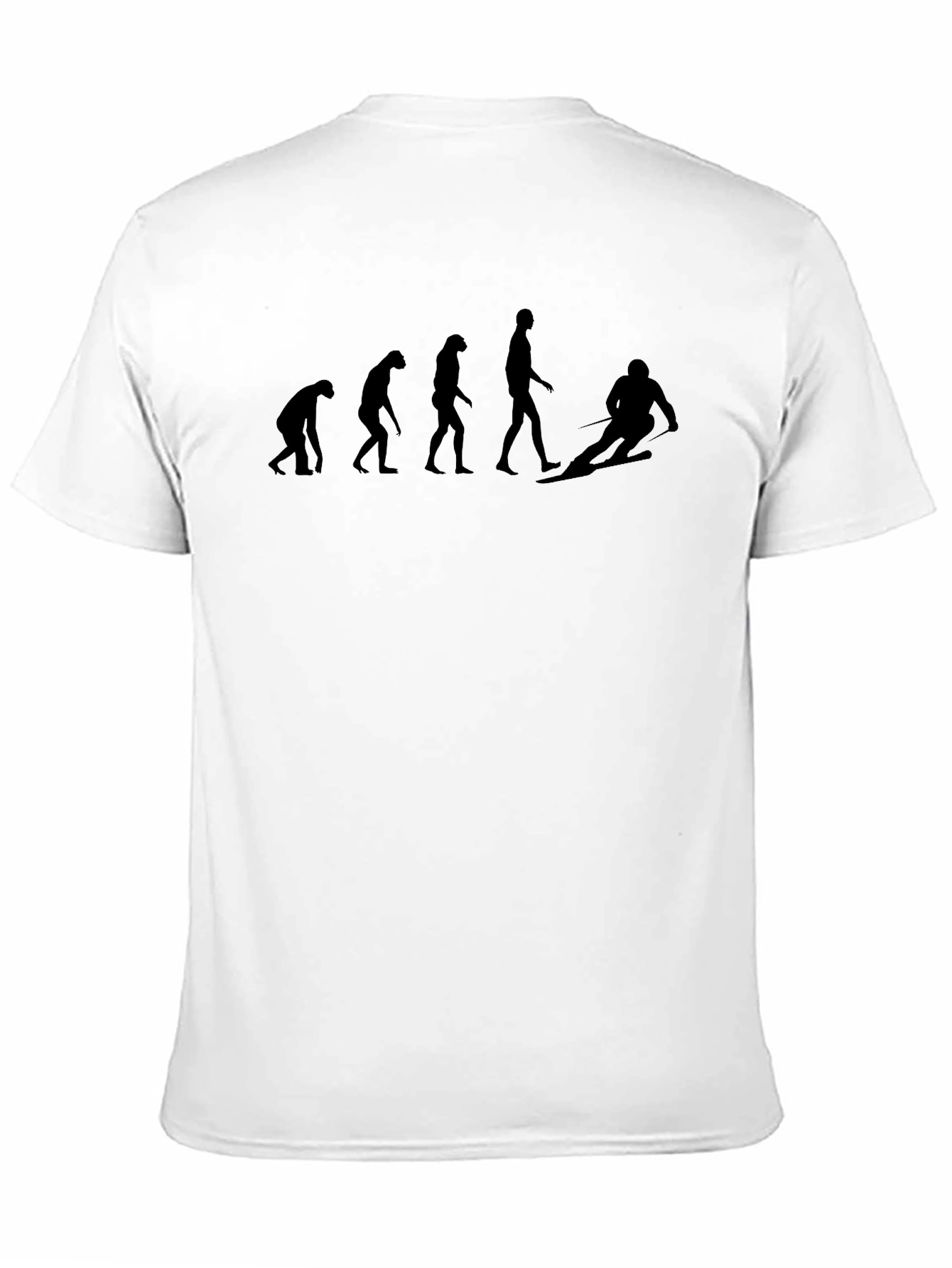 Black Evolution of Skiing Black Graphic Tee view 11