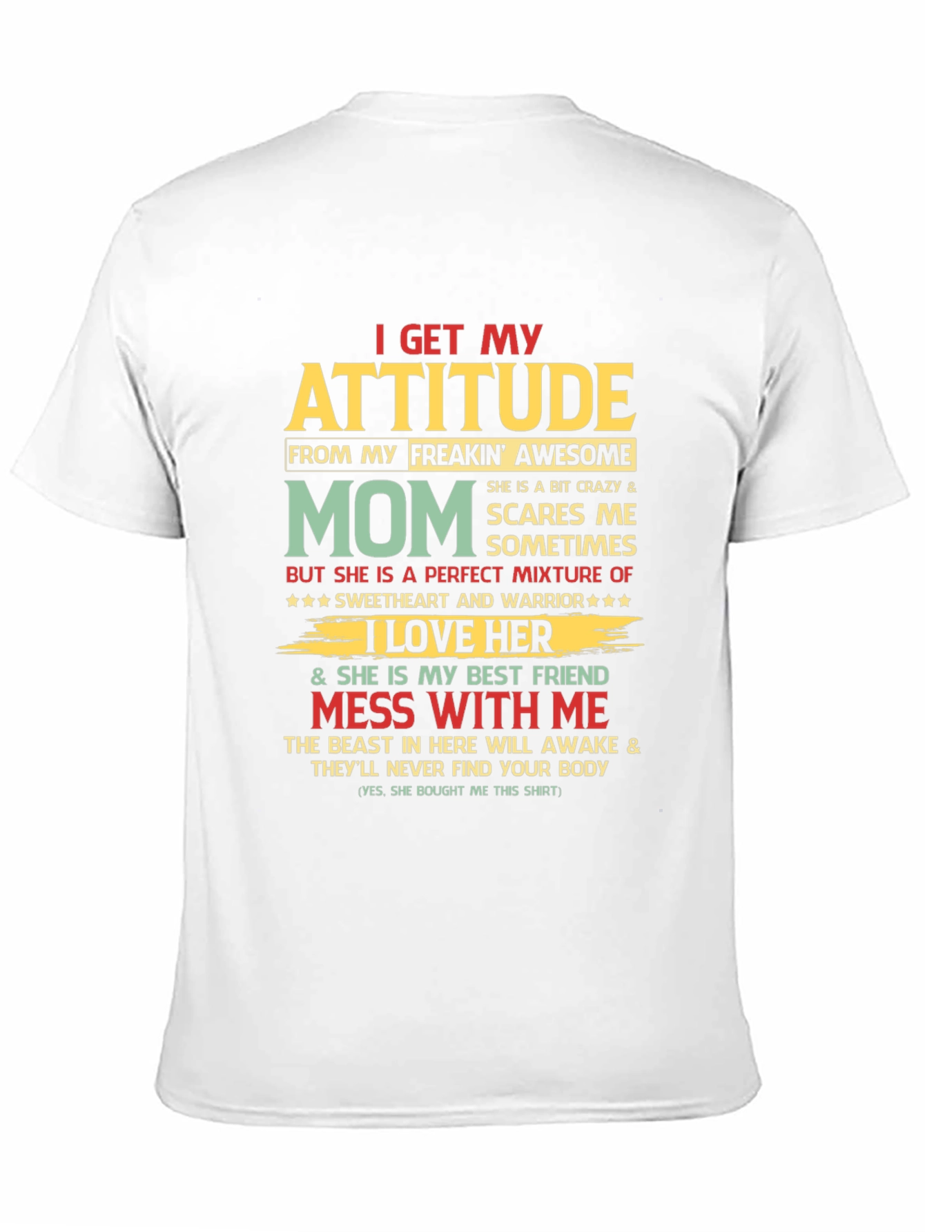 Black I Get My Attitude From My Mom Graphic T-Shirt view 11