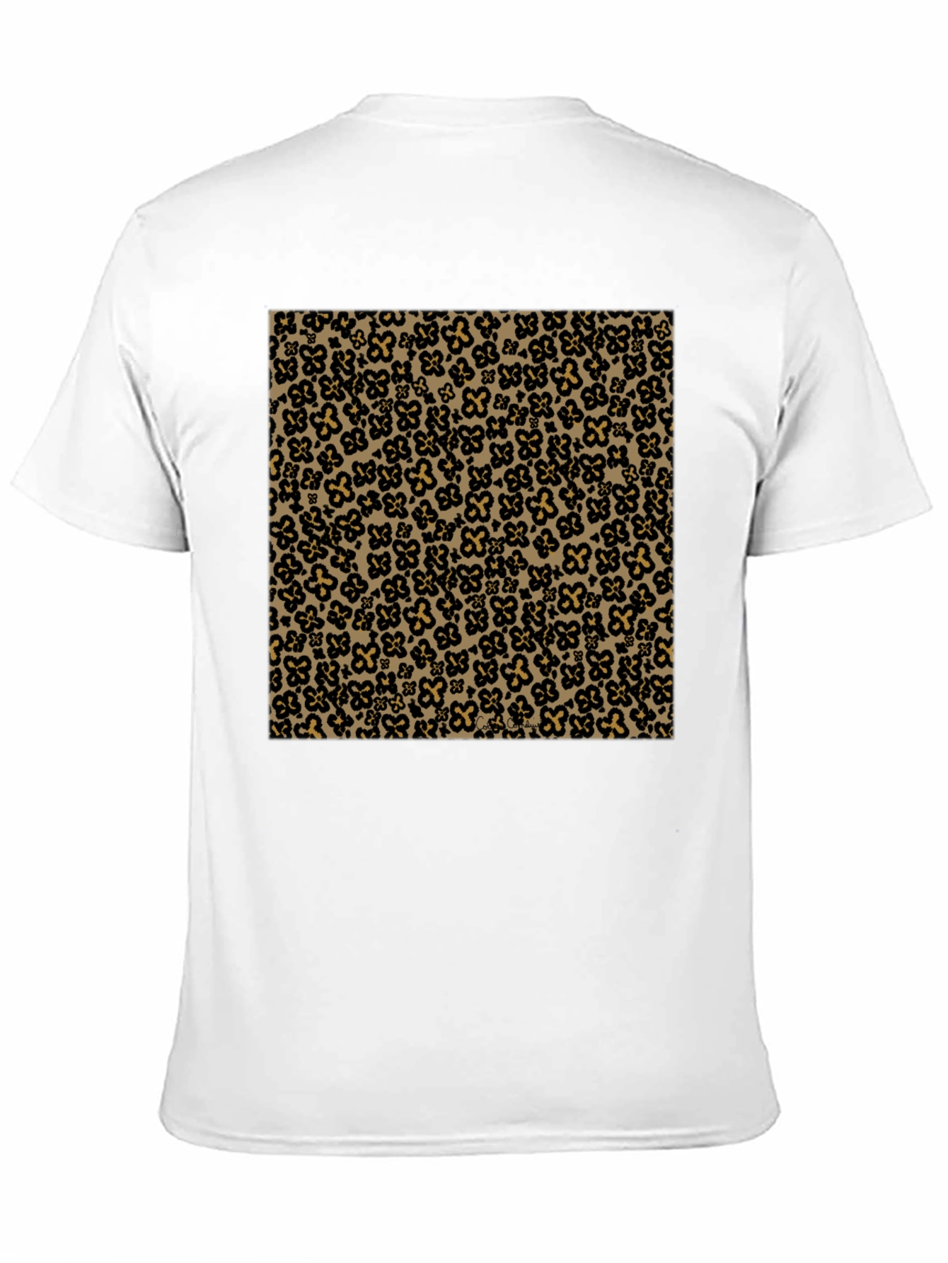 Black Black Crew Neck Tee with Clover Print view 11