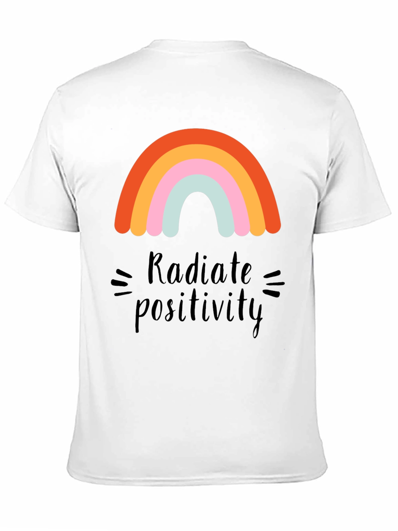 Black Radiate Positivity Rainbow Graphic T-Shirt view 11