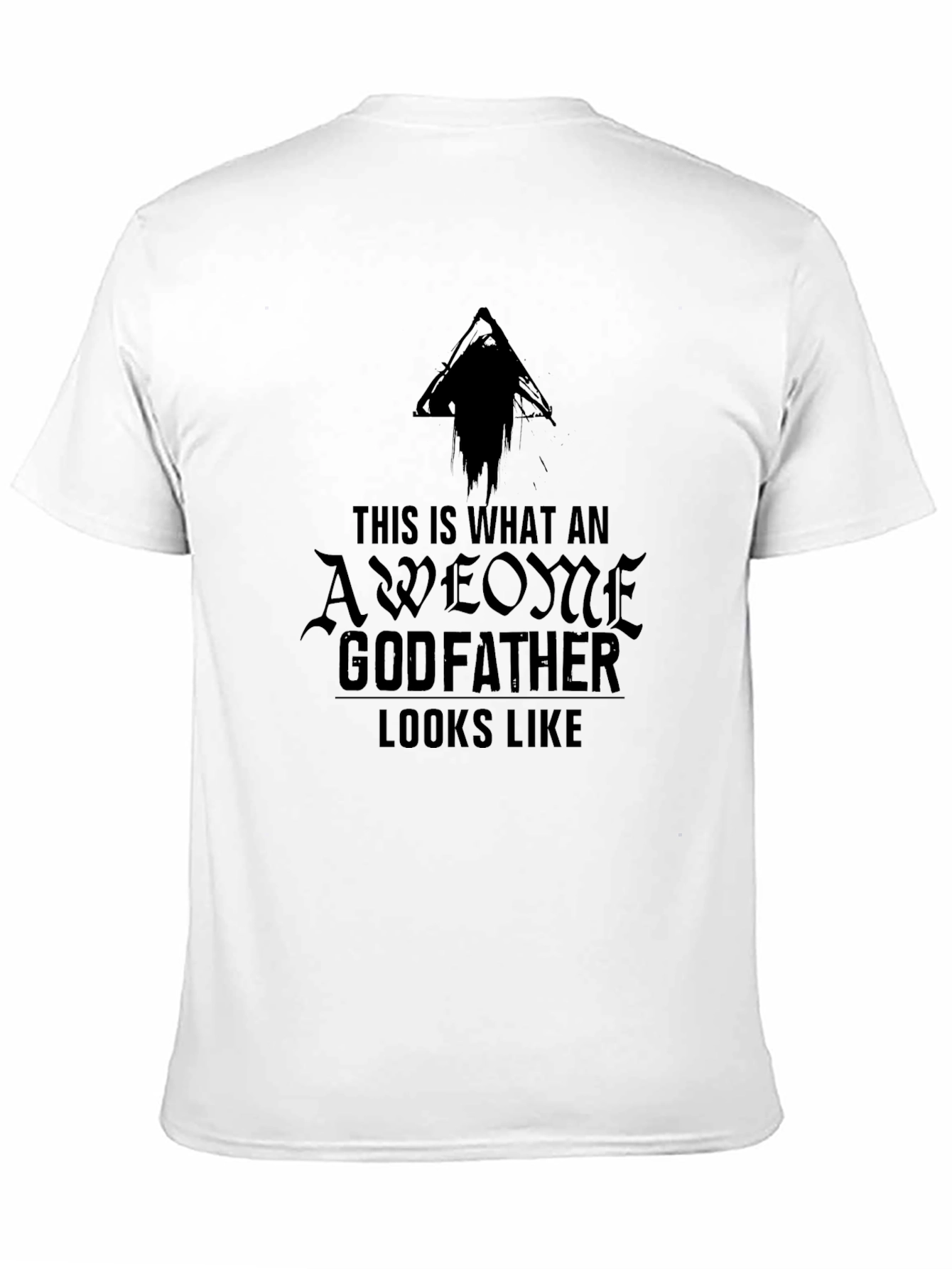 Black Awesome Godfather Graphic Tee - Black Cotton T-Shirt view 11