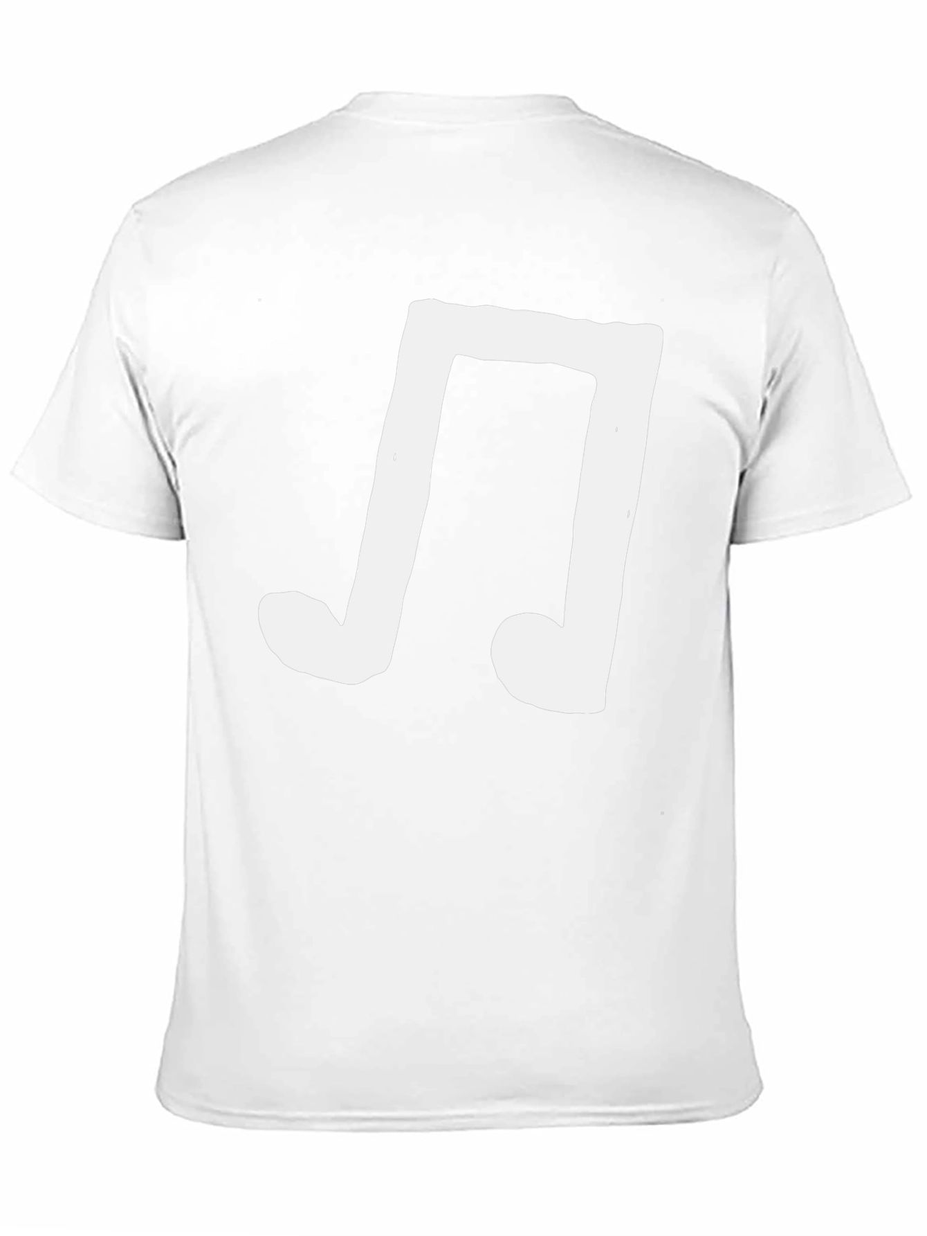 Black Men's Black T-Shirt with White Music Note Graphic view 11