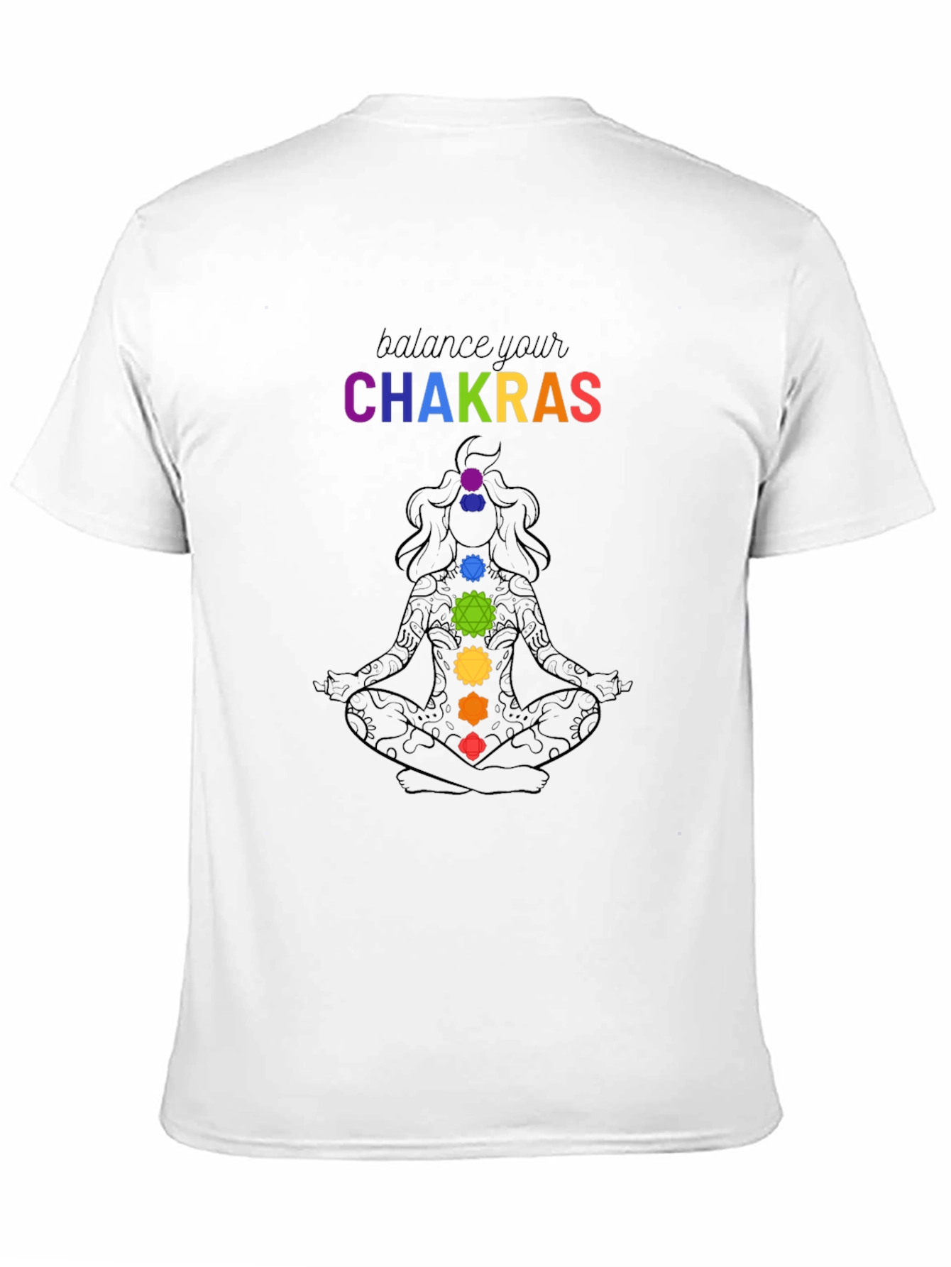 Black Chakra Balance T-Shirt: Meditate in Style view 11