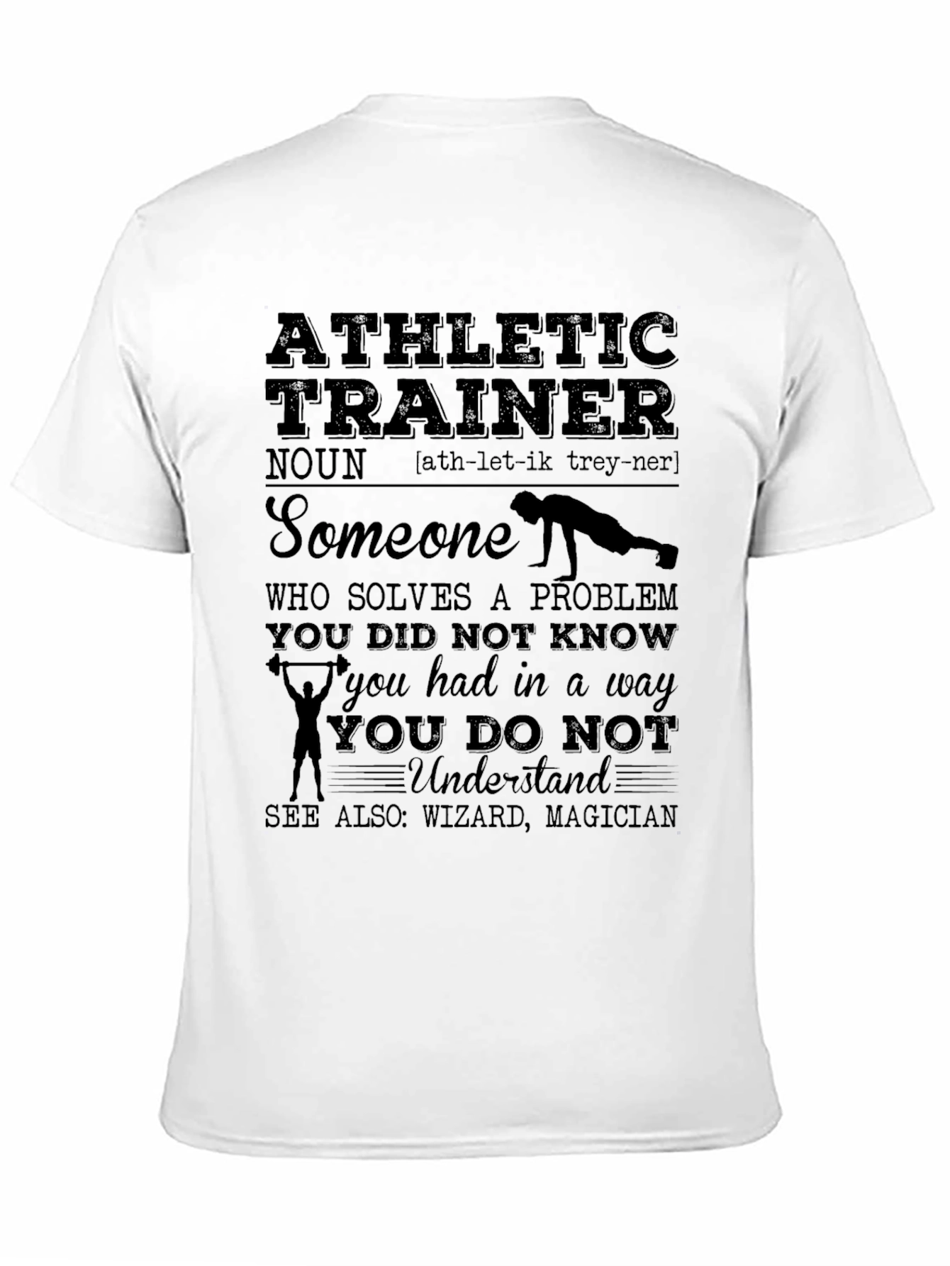 Black Athletic Trainer Definition T-Shirt view 11
