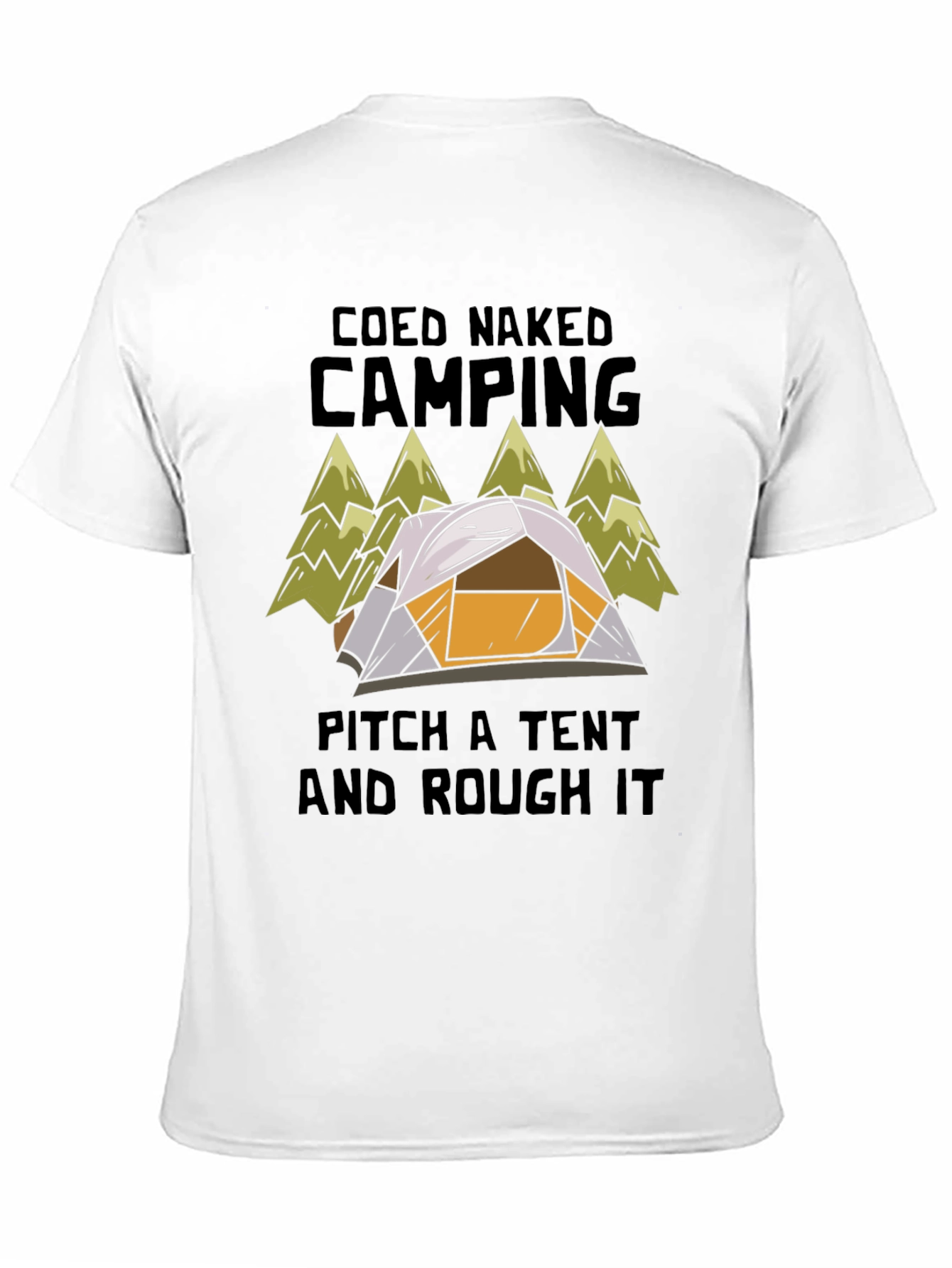 Black Coed Naked Camping Tent T-Shirt view 11