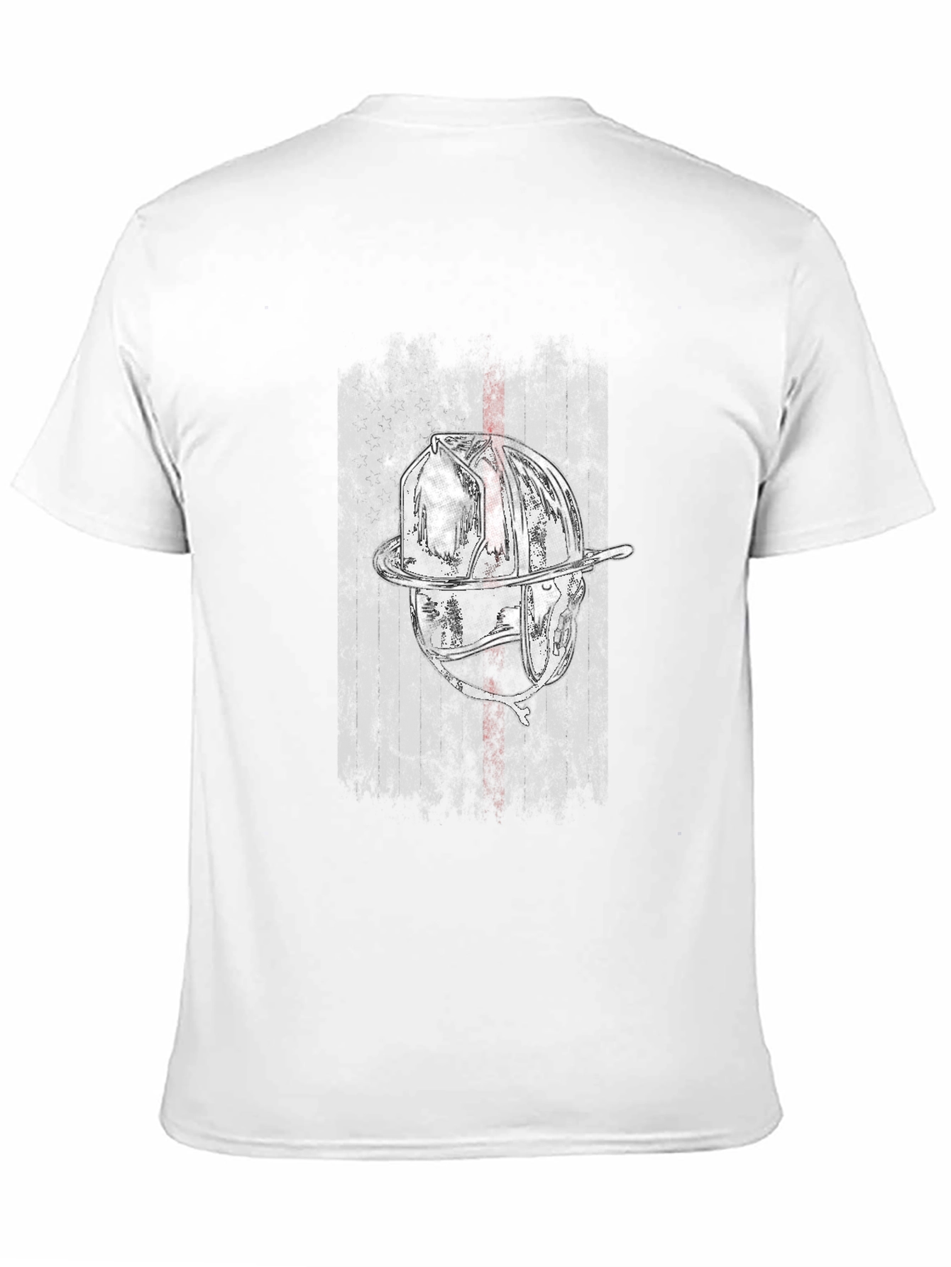 Black Firefighter Helmet Graphic Tee - Thin Red Line Support view 11