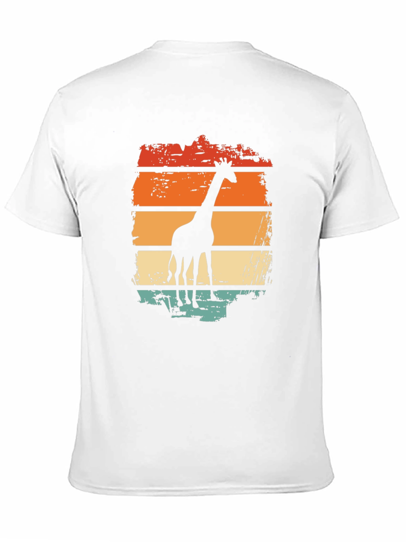 Black Giraffe Sunset Graphic Tee - Retro Style Black T-Shirt view 11