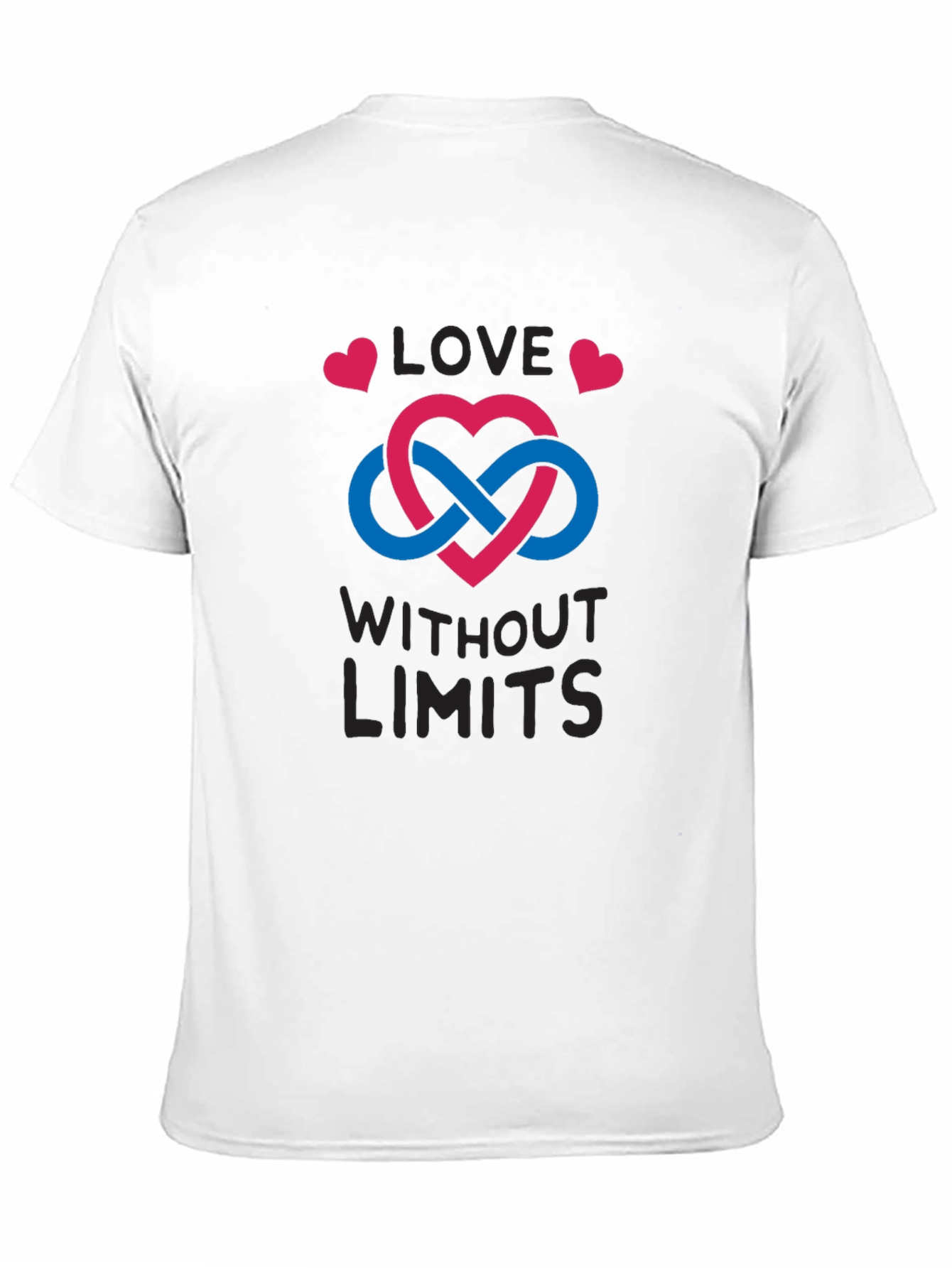 Black Love Without Limits T-Shirt - Infinity Heart Design view 11