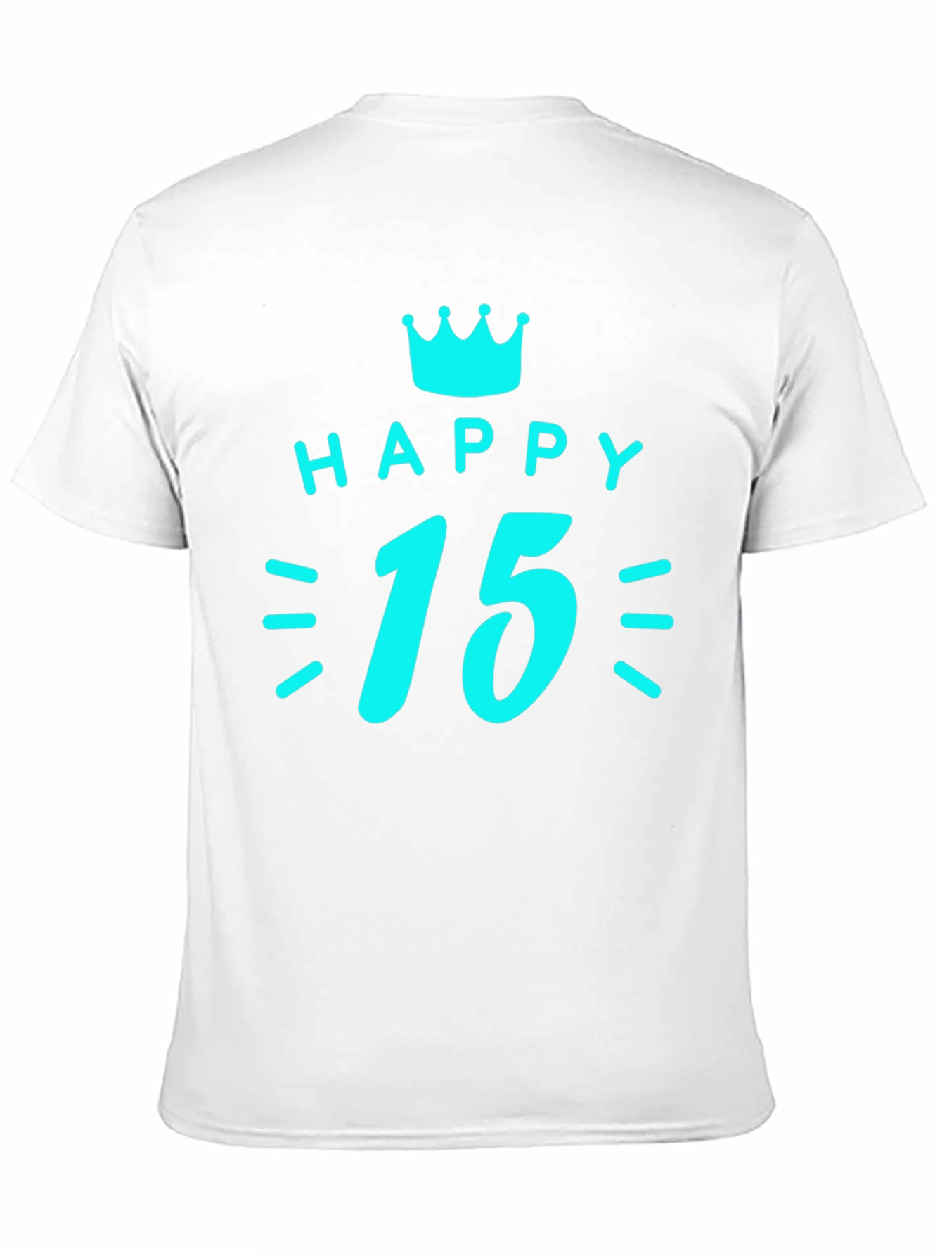 Black Happy 15th Birthday T-Shirt - Black Graphic Tee view 11
