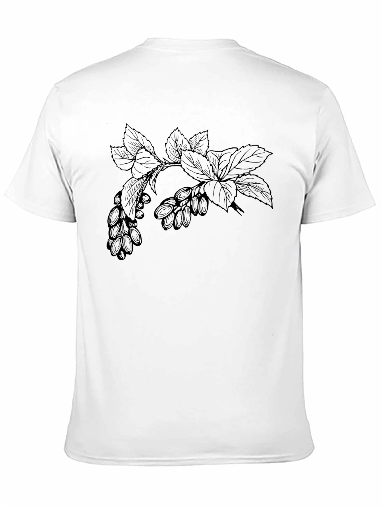 Black Botanical Branch Graphic Tee - Modern Casual Style view 11