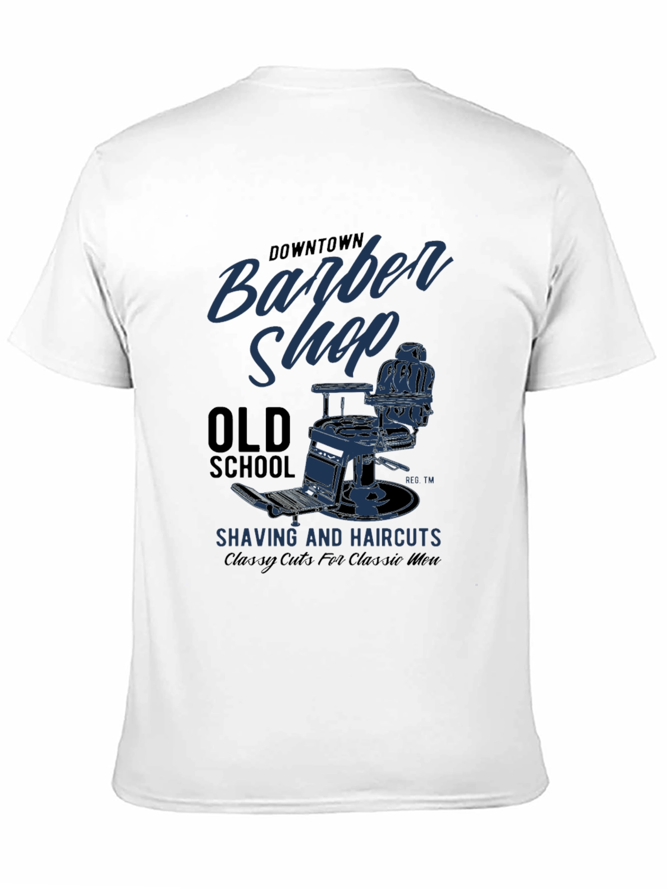 Black Downtown Barber Shop Old School Graphic T-Shirt view 11