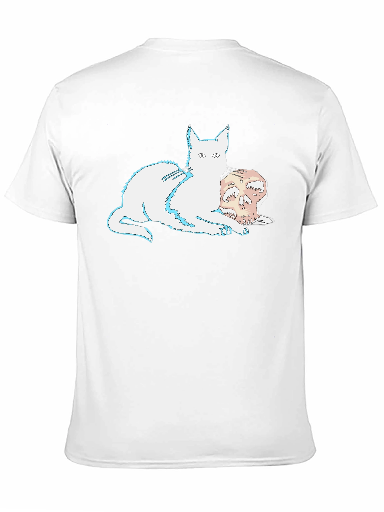 Black Cat and Skull Graphic T-Shirt view 11