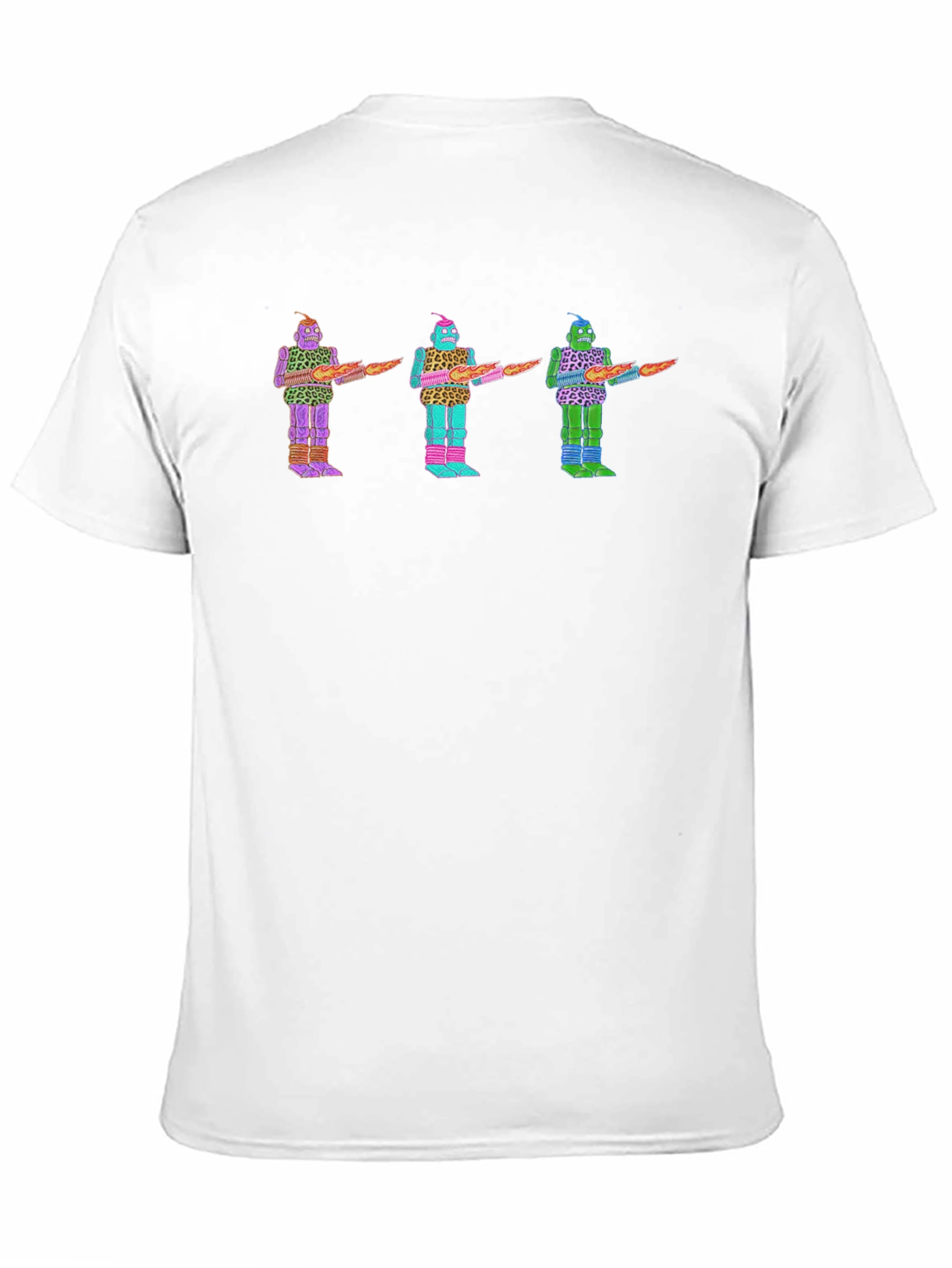 Black Retro Robot T-Shirt - Funky Graphic Tee view 11