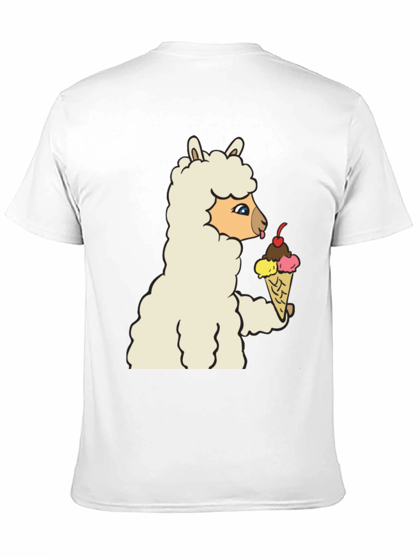Black Llama Eating Ice Cream Graphic Tee view 11