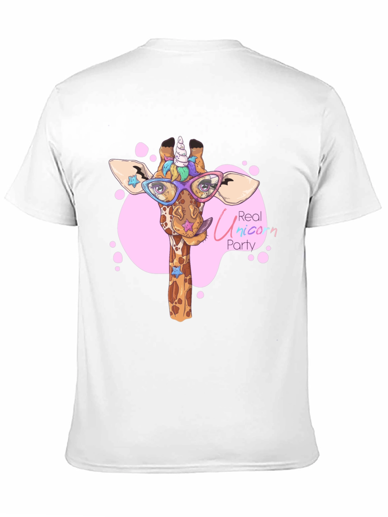 Black Giraffe Unicorn Party T-Shirt - Cute Cartoon Design view 11