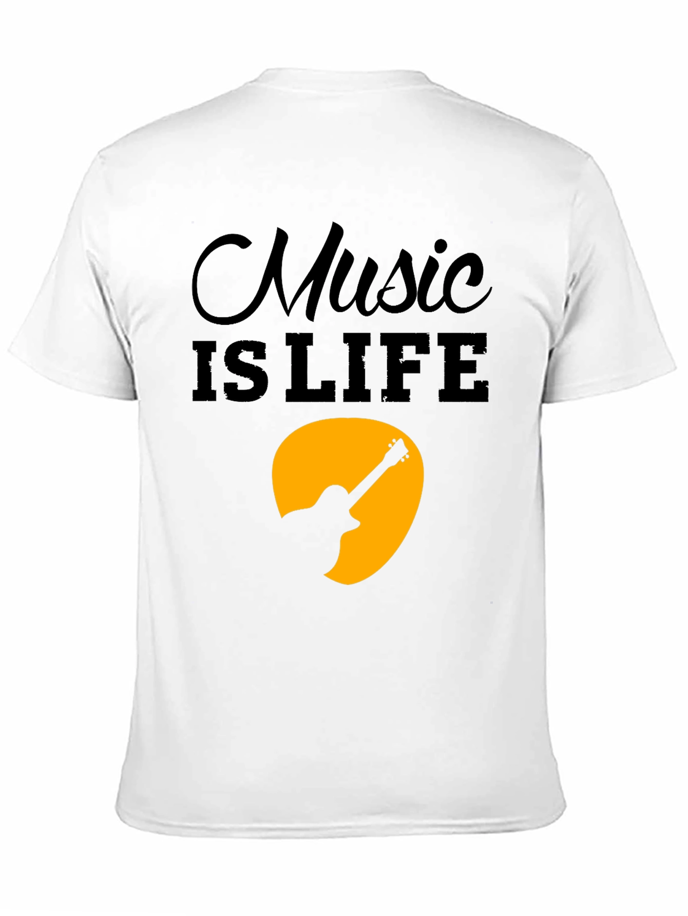 Black Music is Life T-Shirt - Guitar Graphic Tee - Men's Black Cotton view 11