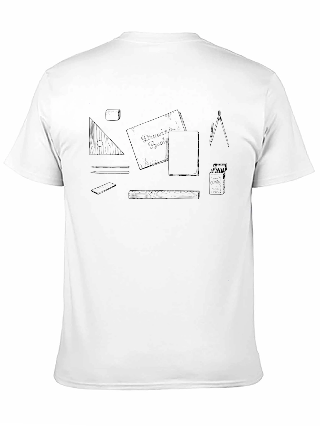 Black Drawing Tools Graphic Print T-Shirt view 11