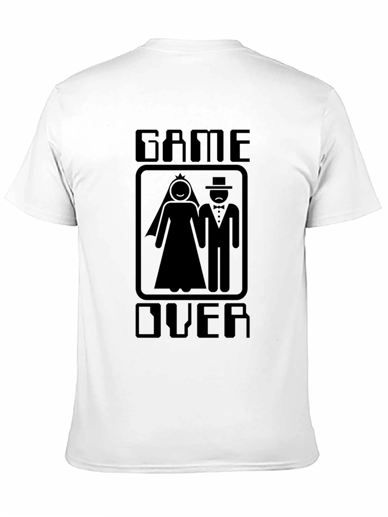 Black Game Over Wedding T-Shirt - Funny Groom Gift view 11