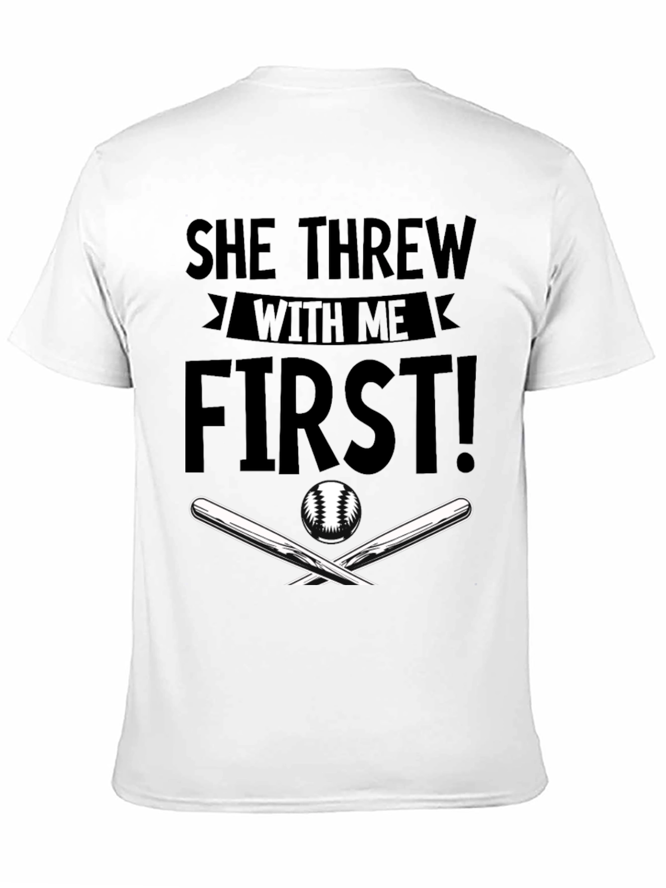 Black She Threw With Me First Baseball T-Shirt view 11