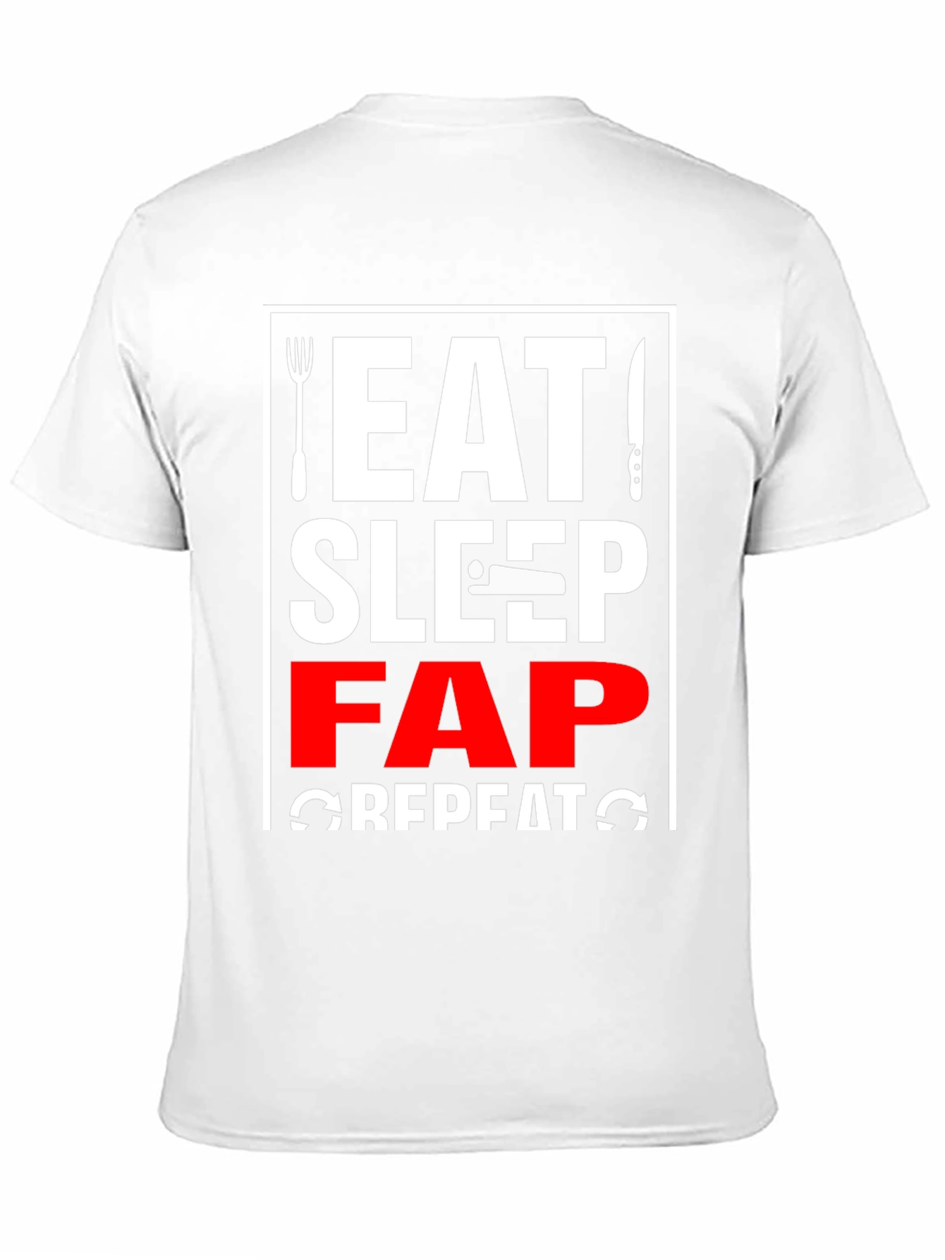 Black Eat Sleep Fap Repeat Graphic Tee - Black view 11